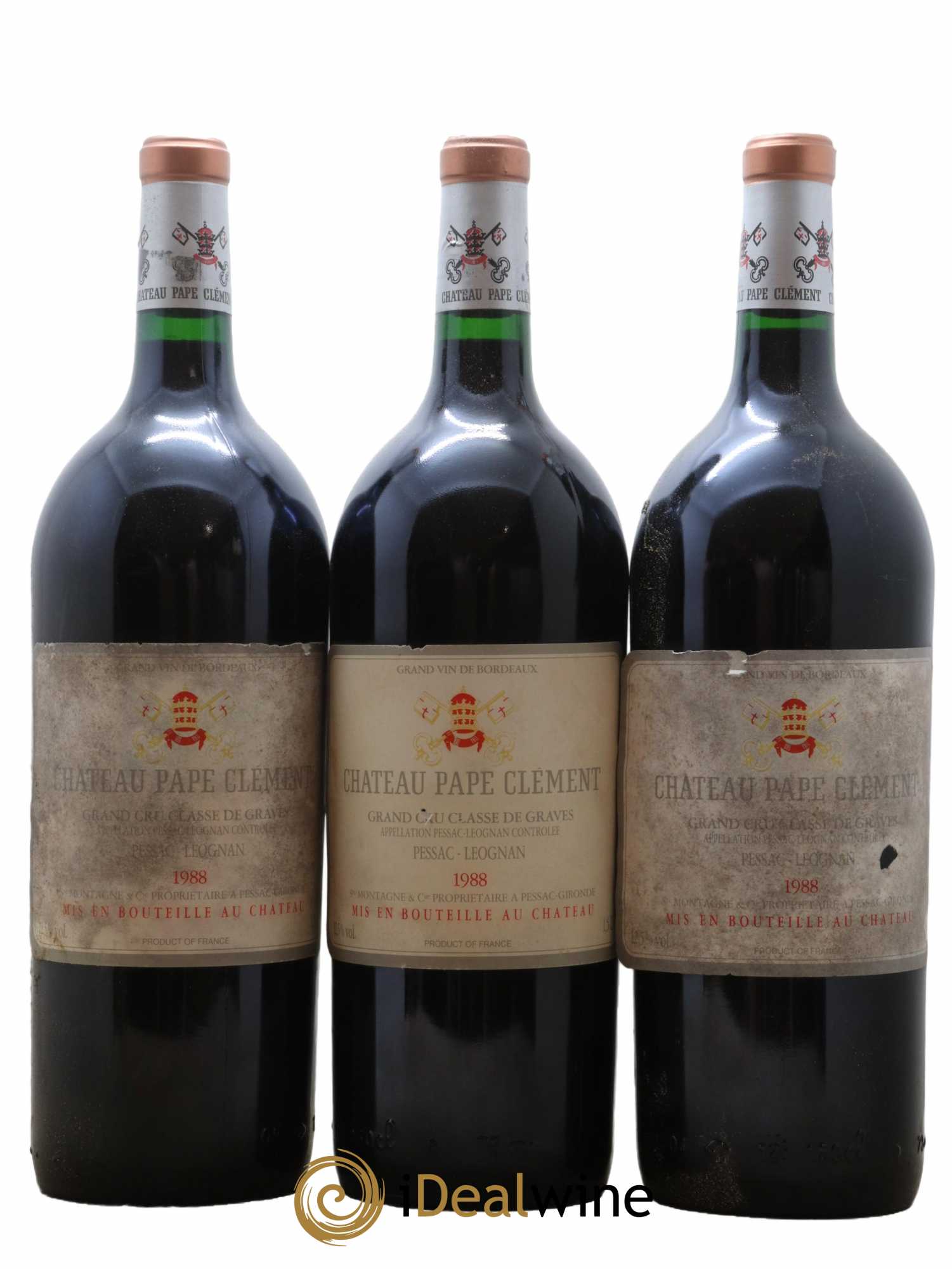 Château Pape Clément Cru Classé de Graves 1988 - Lot of 3 magnums - 0