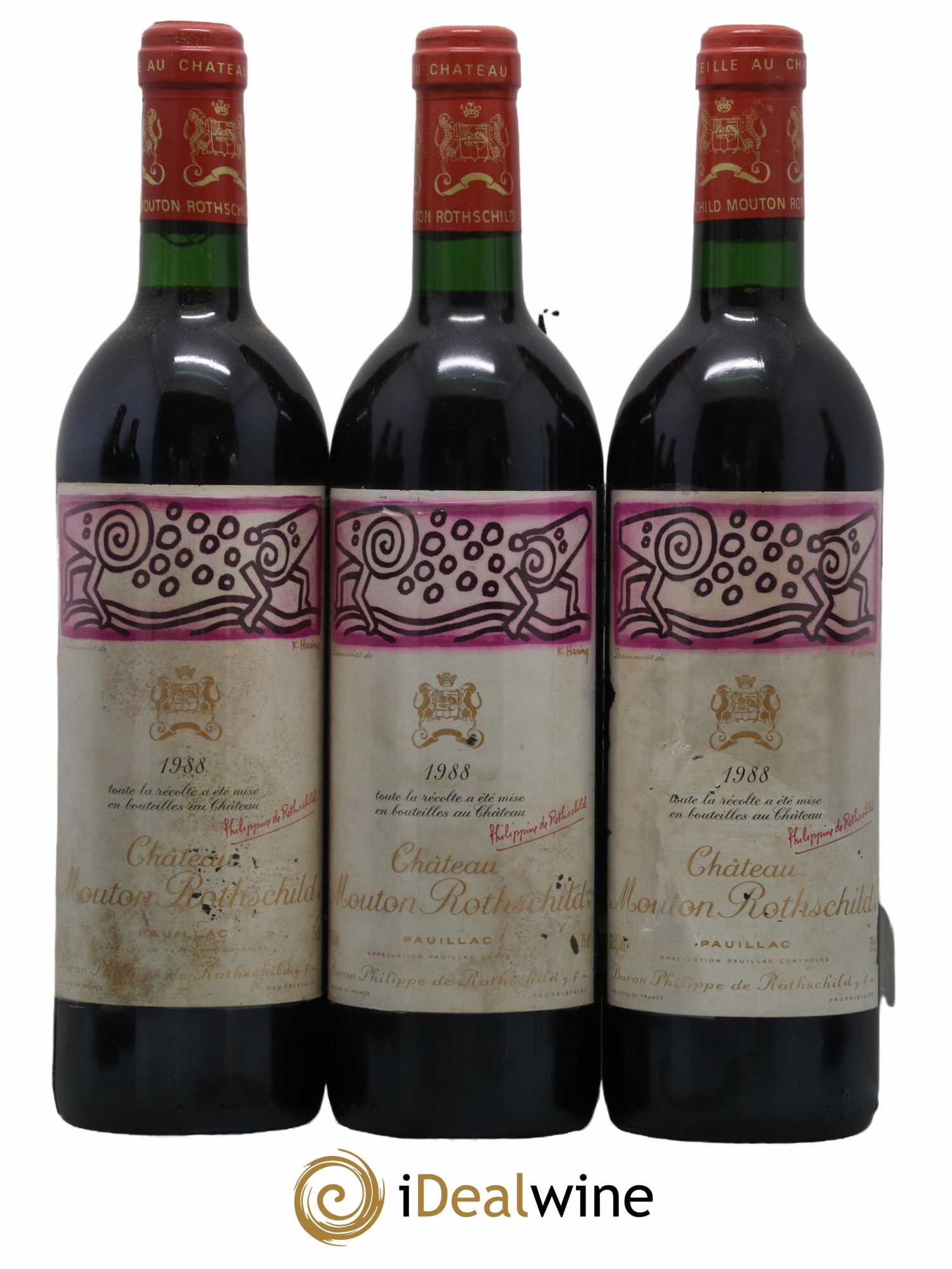 Château Mouton Rothschild 1er Grand Cru Classé 1988 - Lotto di 12 bottiglie - 3