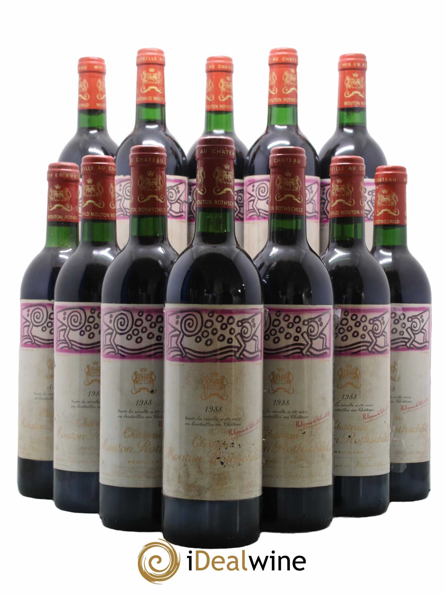 Château Mouton Rothschild 1er Grand Cru Classé 1988 - Lotto di 12 bottiglie - 0