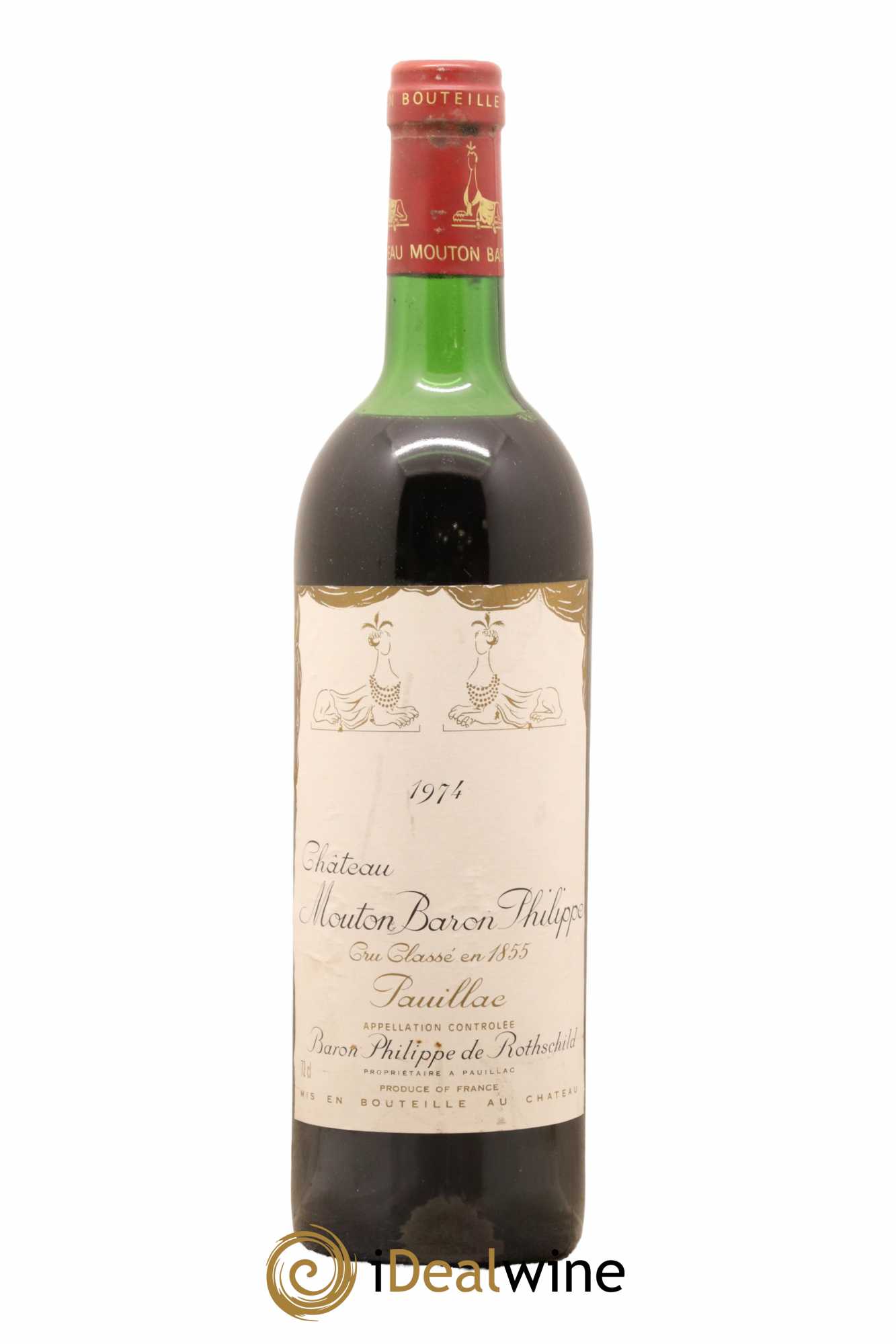 Château d' Armailhac - Mouton Baron(ne) Philippe 5ème Grand Cru Classé 1974 - Lot de 1 bouteille - 0