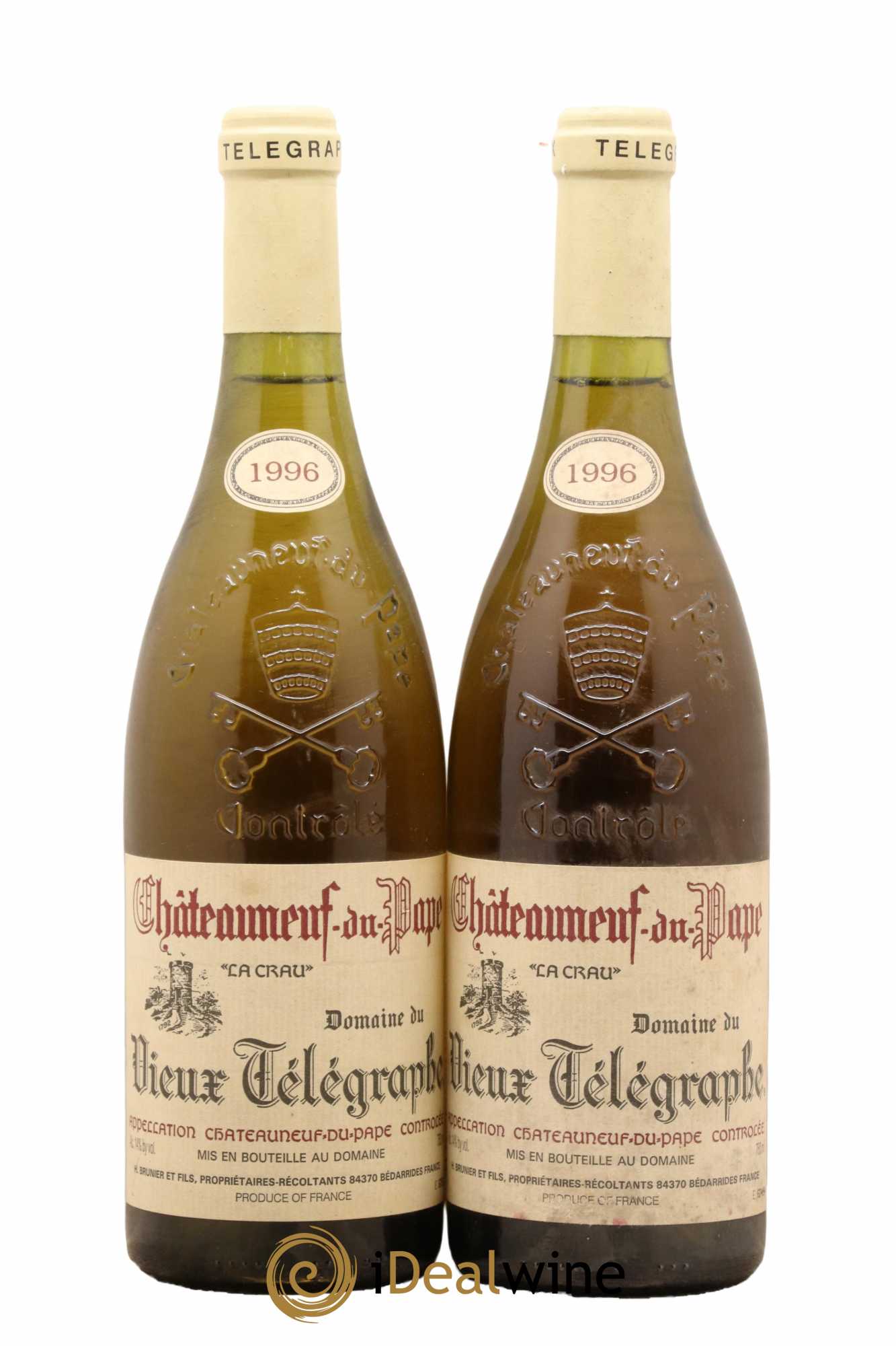 Châteauneuf-du-Pape Vieux Télégraphe (Domaine du) Vignobles Brunier 1996 - Lot of 2 bottles - 0