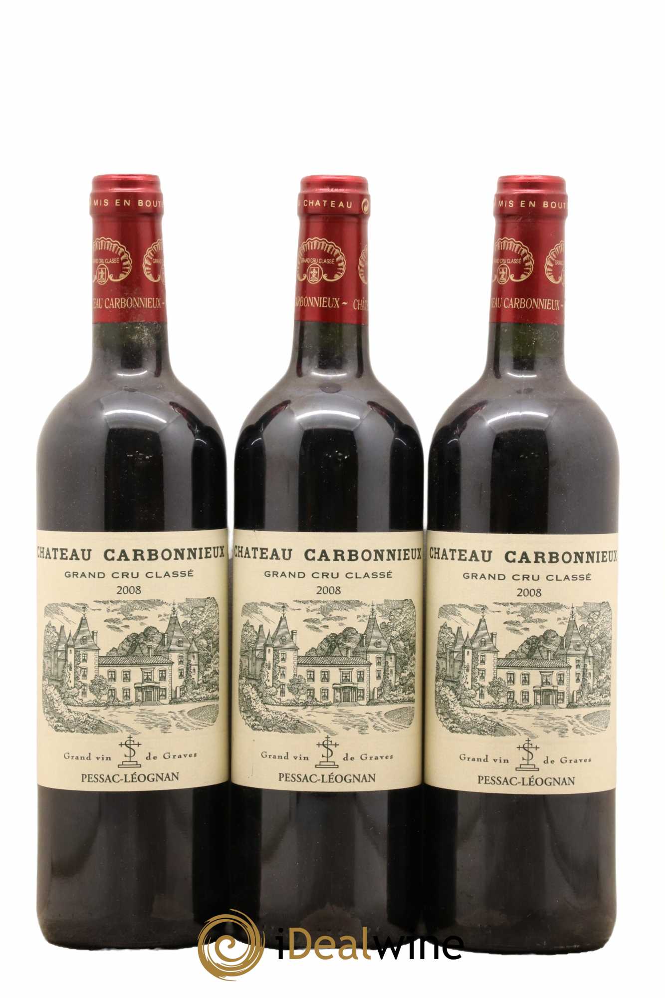 Château Carbonnieux Cru Classé de Graves 2008 - Lot of 3 bottles - 0