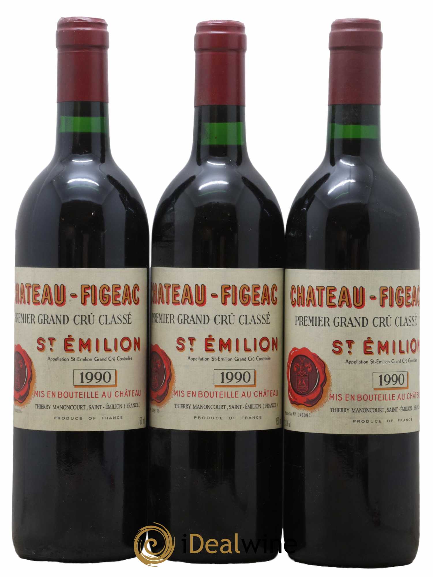 Château Figeac 1er Grand Cru Classé A 1990 - Posten von 3 Flaschen - 0