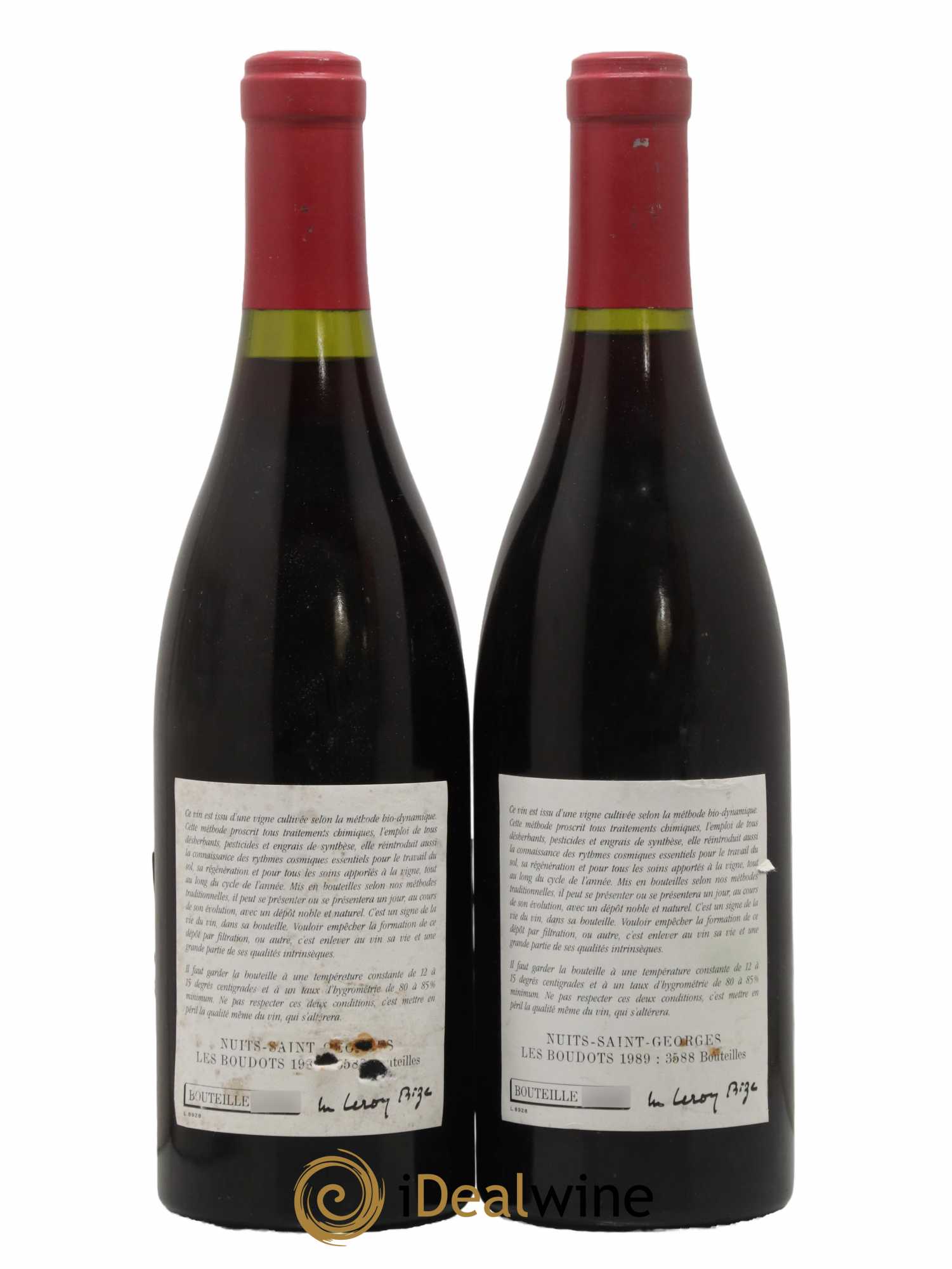 Nuits Saint-Georges 1er Cru Aux Boudots Leroy (Domaine) 1989 - Lot de 2 bouteilles - 1