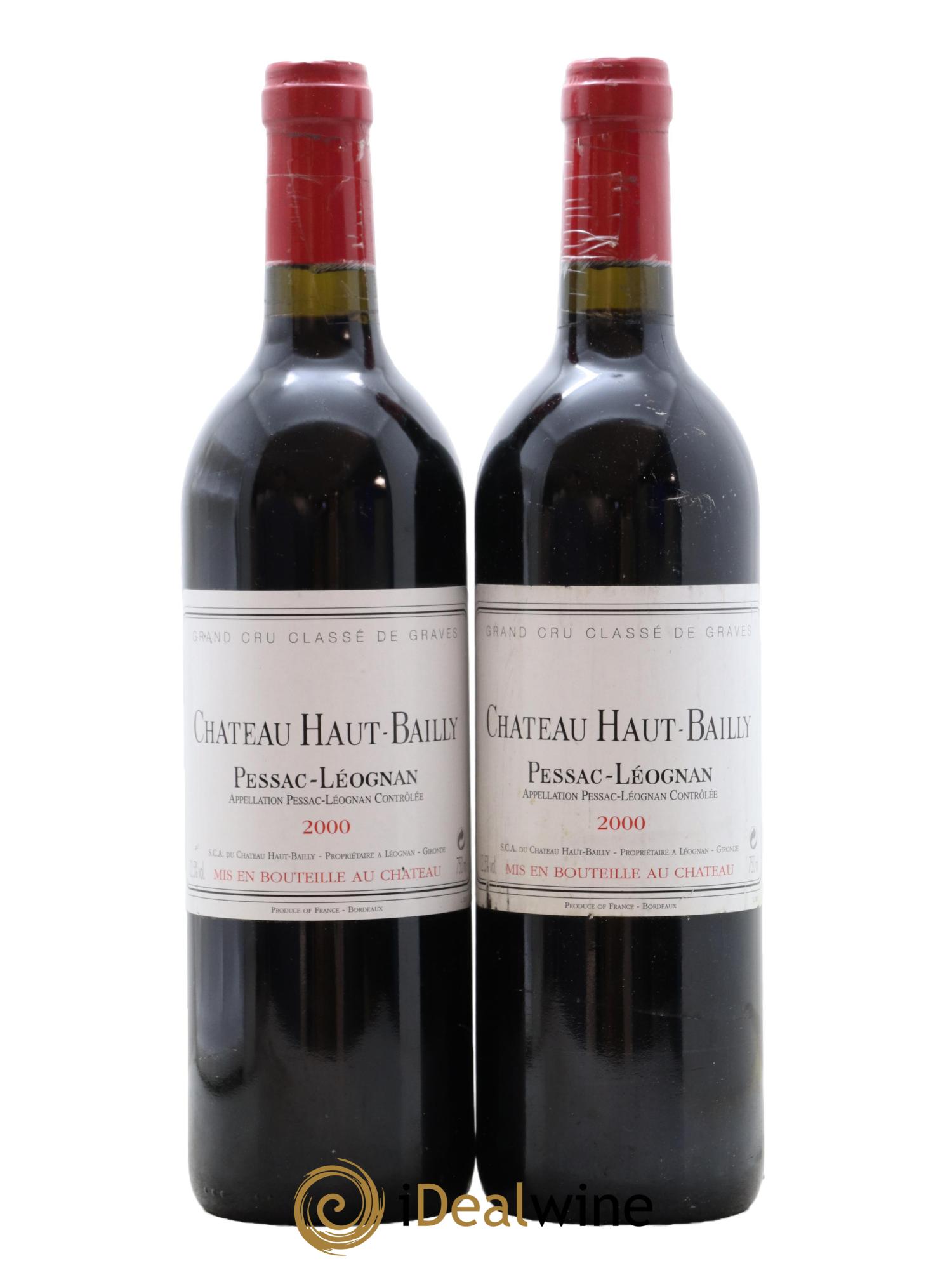 Château Haut-Bailly Cru Classé de Graves 2000 - Lotto di 2 bottiglie - 0