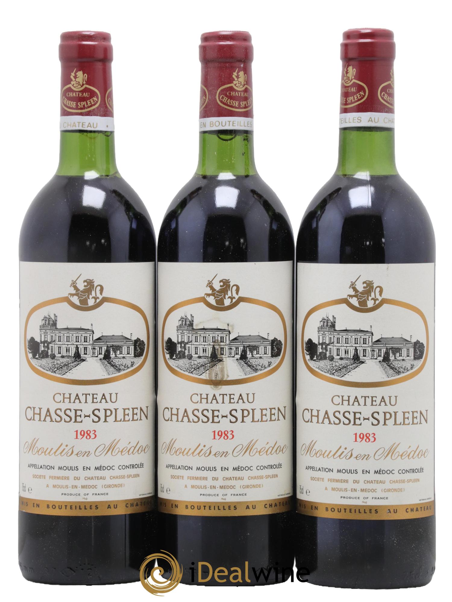 Château Chasse Spleen 1983 - Lot de 3 bouteilles - 0