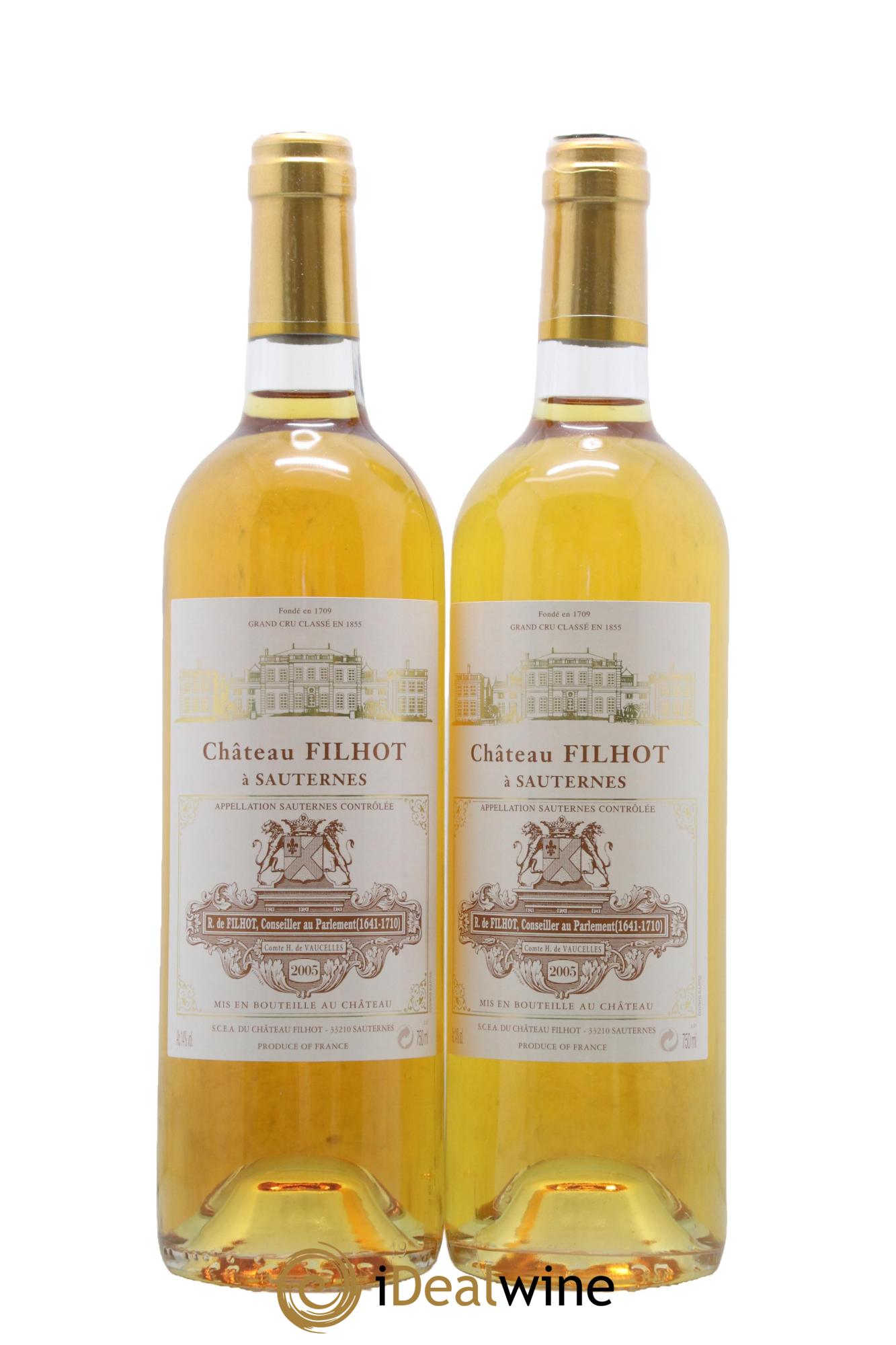 Château Filhot 2ème Grand Cru Classé 2005 - Lot de 2 bouteilles - 0