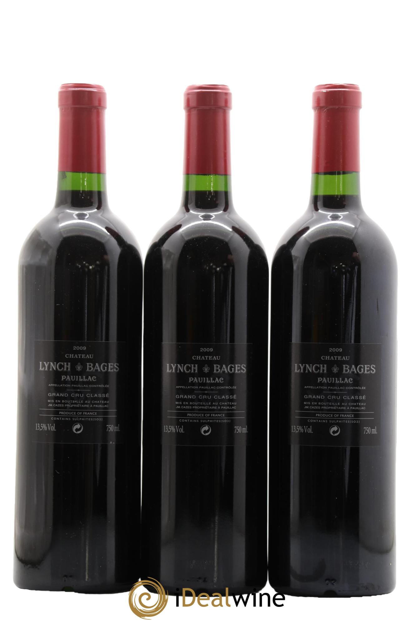 Château Lynch Bages 5ème Grand Cru Classé 2009 - Lot de 3 bouteilles - 1