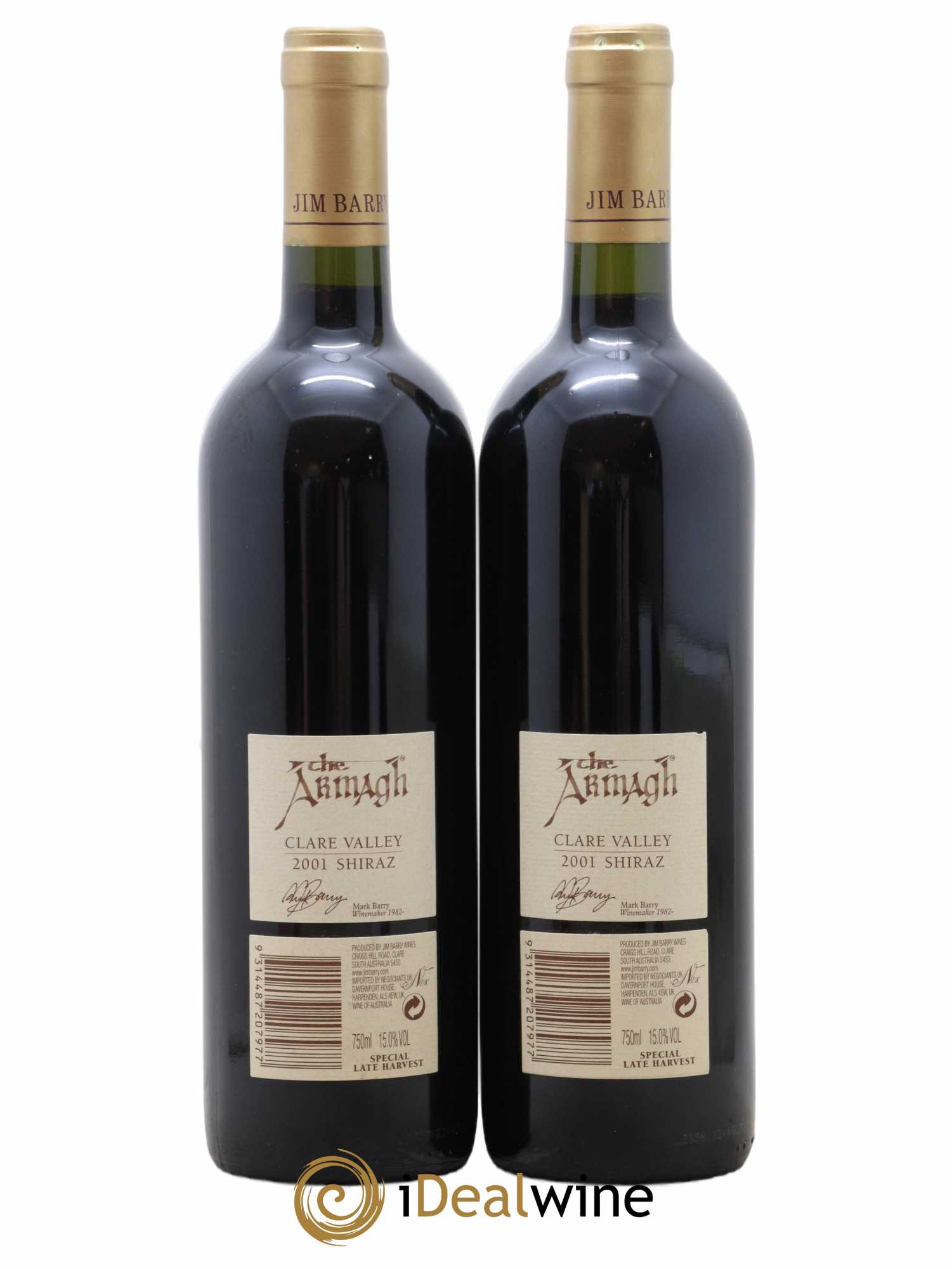 Clare Valley Jim Barry The Armagh Shiraz 2001 - Lot of 2 bottles - 1