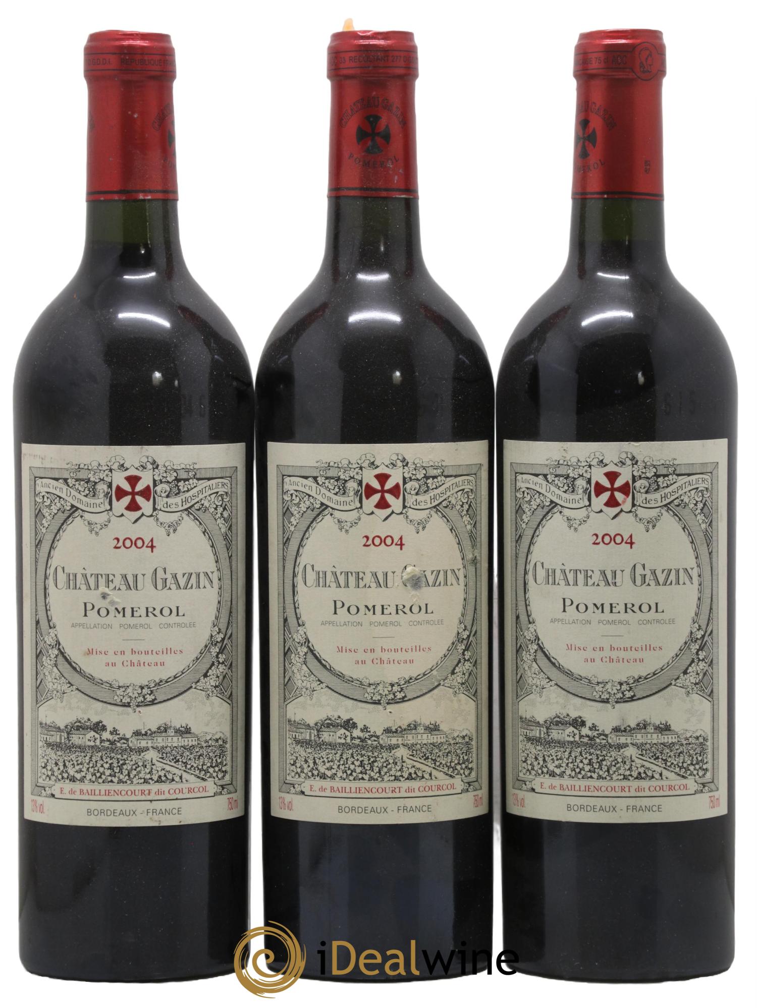 Château Gazin 2004 - Lot de 3 bouteilles - 0