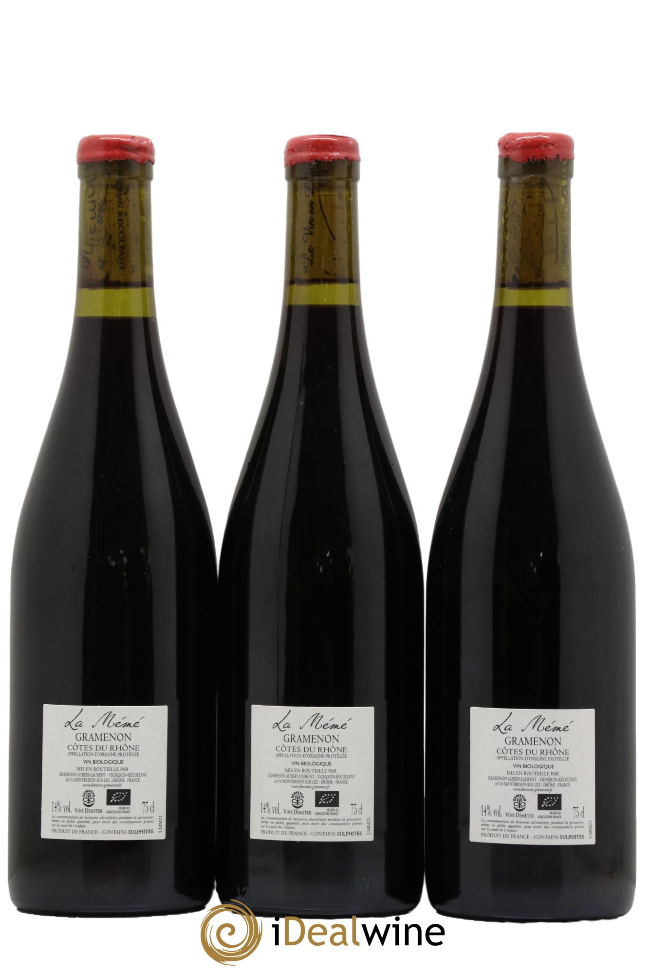 Côtes du Rhône La Mémé Ceps Centenaires Gramenon (Domaine) 2021 - Lot de 3 bouteilles - 1