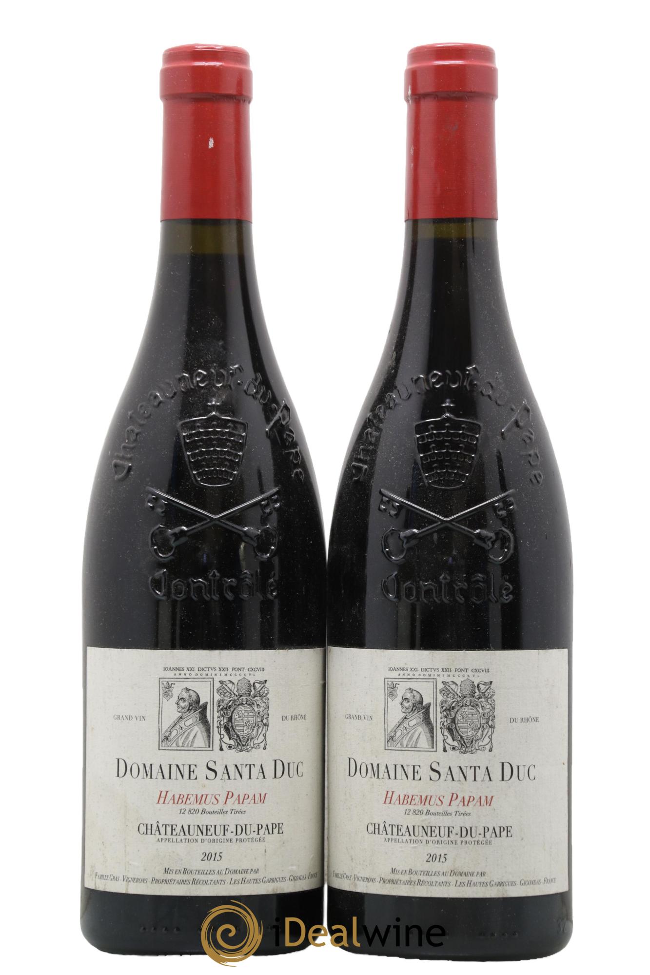 Châteauneuf-du-Pape Santa Duc (Domaine) Habemus Papam  Famille Gras 2015 - Lotto di 2 bottiglie - 0