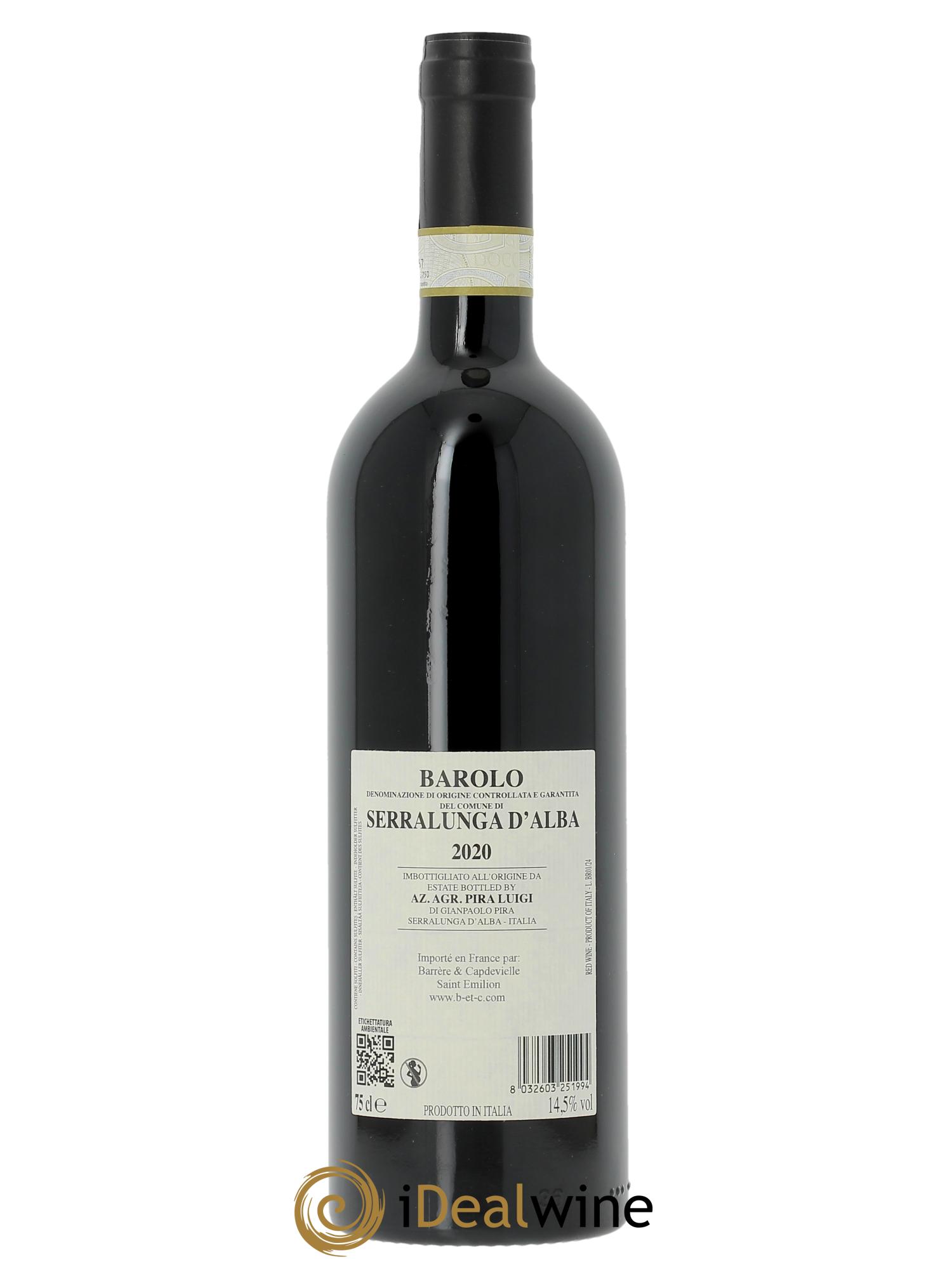 Barolo DOCG Luigi Pira Serralunga  2020 - Lot de 1 bouteille - 1