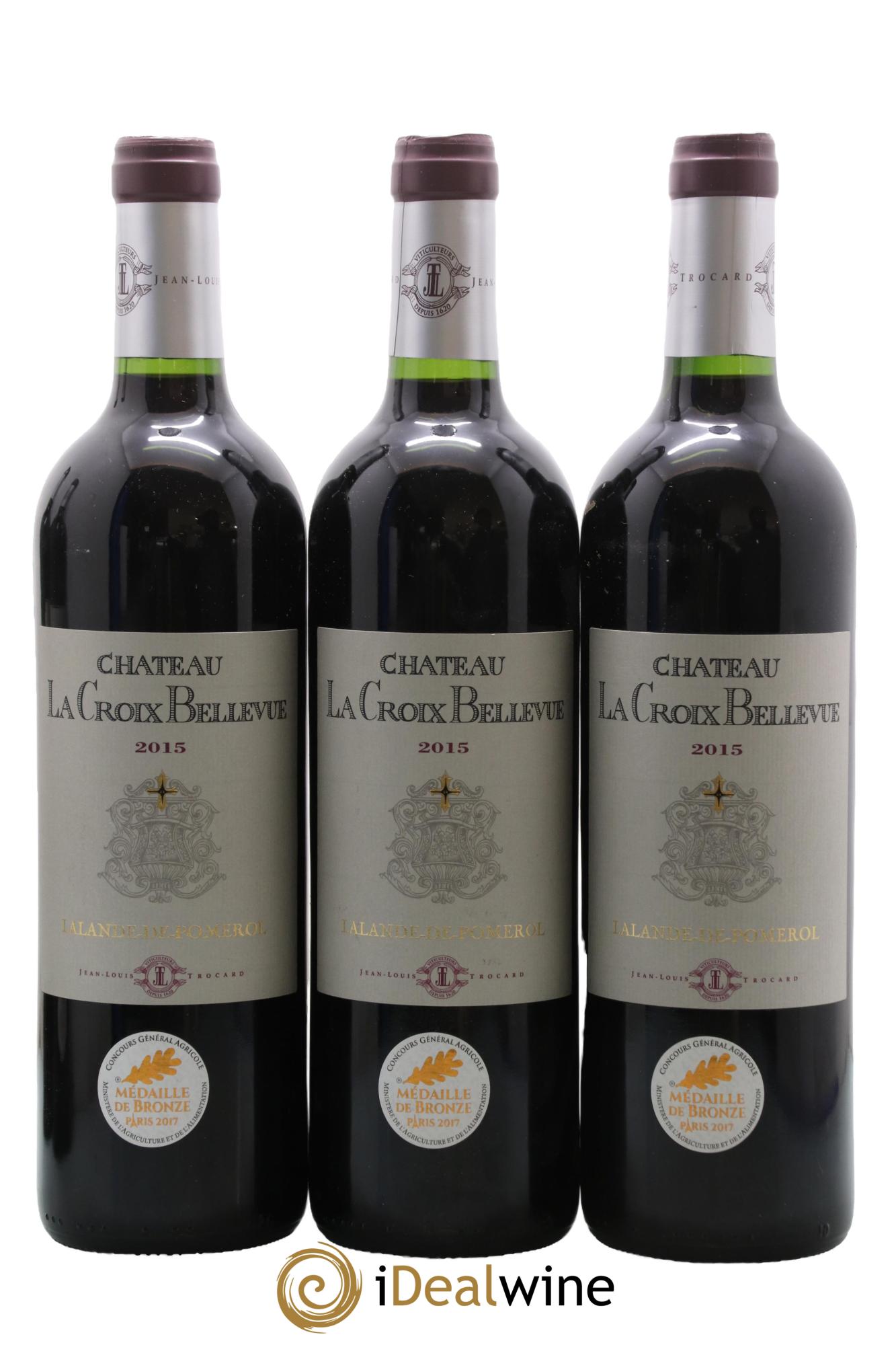 Lalande-de-Pomerol Château La Croix Bellevue Vignoble Trocard 2015 - Lotto di 3 bottiglie - 0