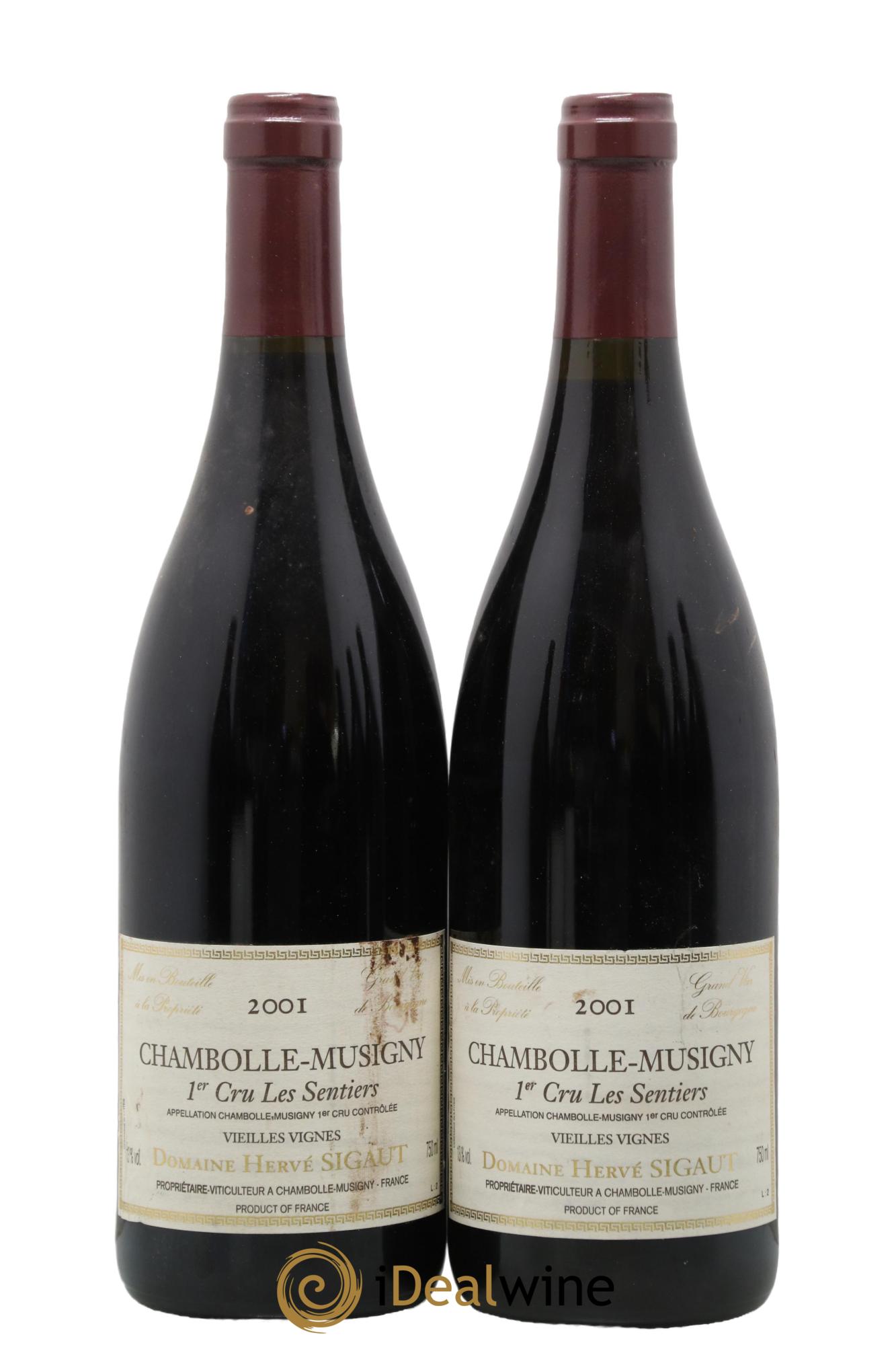 Chambolle-Musigny 1er Cru Les Sentiers Vieilles Vignes Anne et Hervé Sigaut (Domaine) 2001 - Lotto di 2 bottiglie - 0