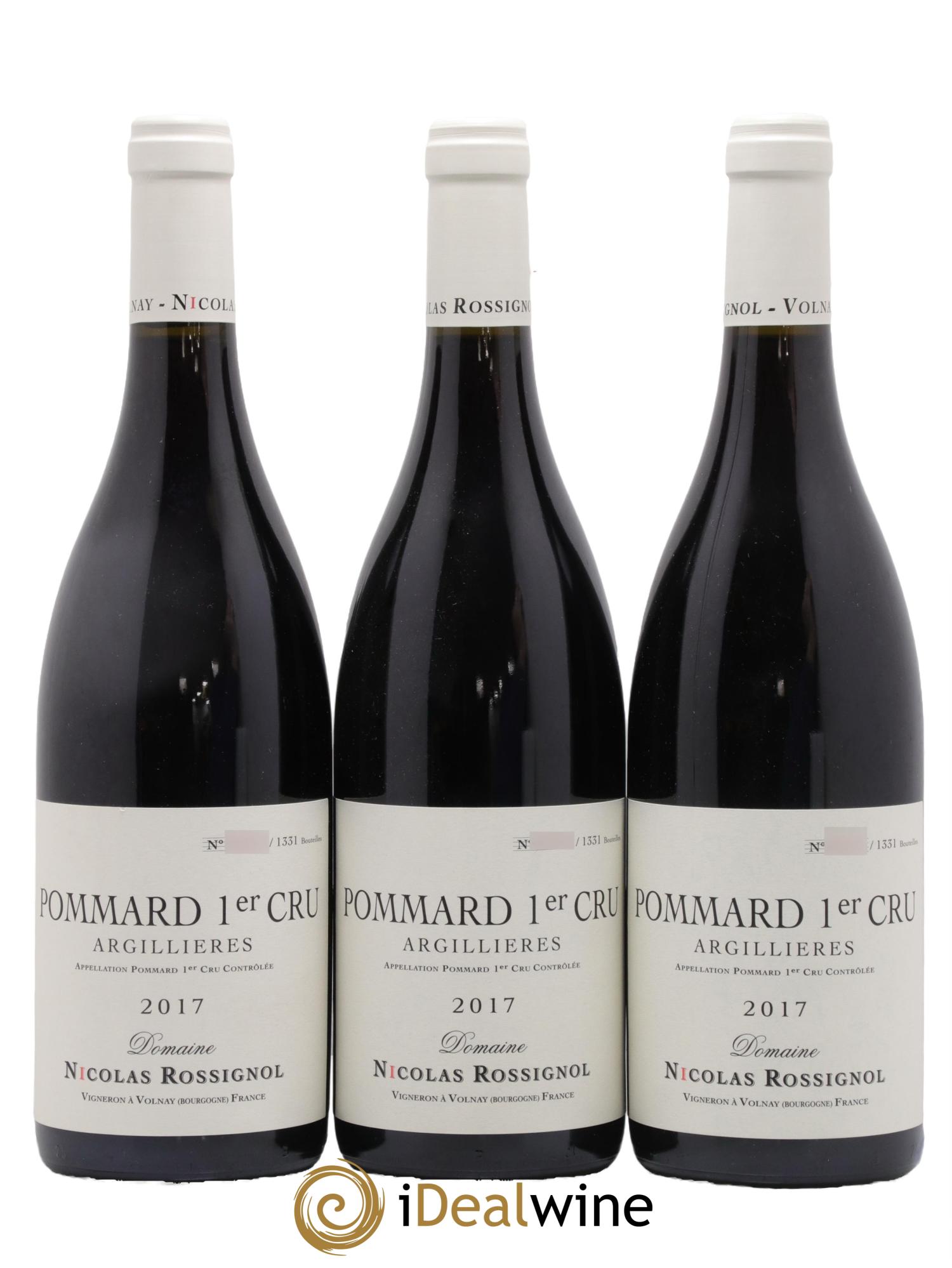 Pommard 1er Cru Les Argillières Nicolas Rossignol 2017 - Lot de 3 bouteilles - 0