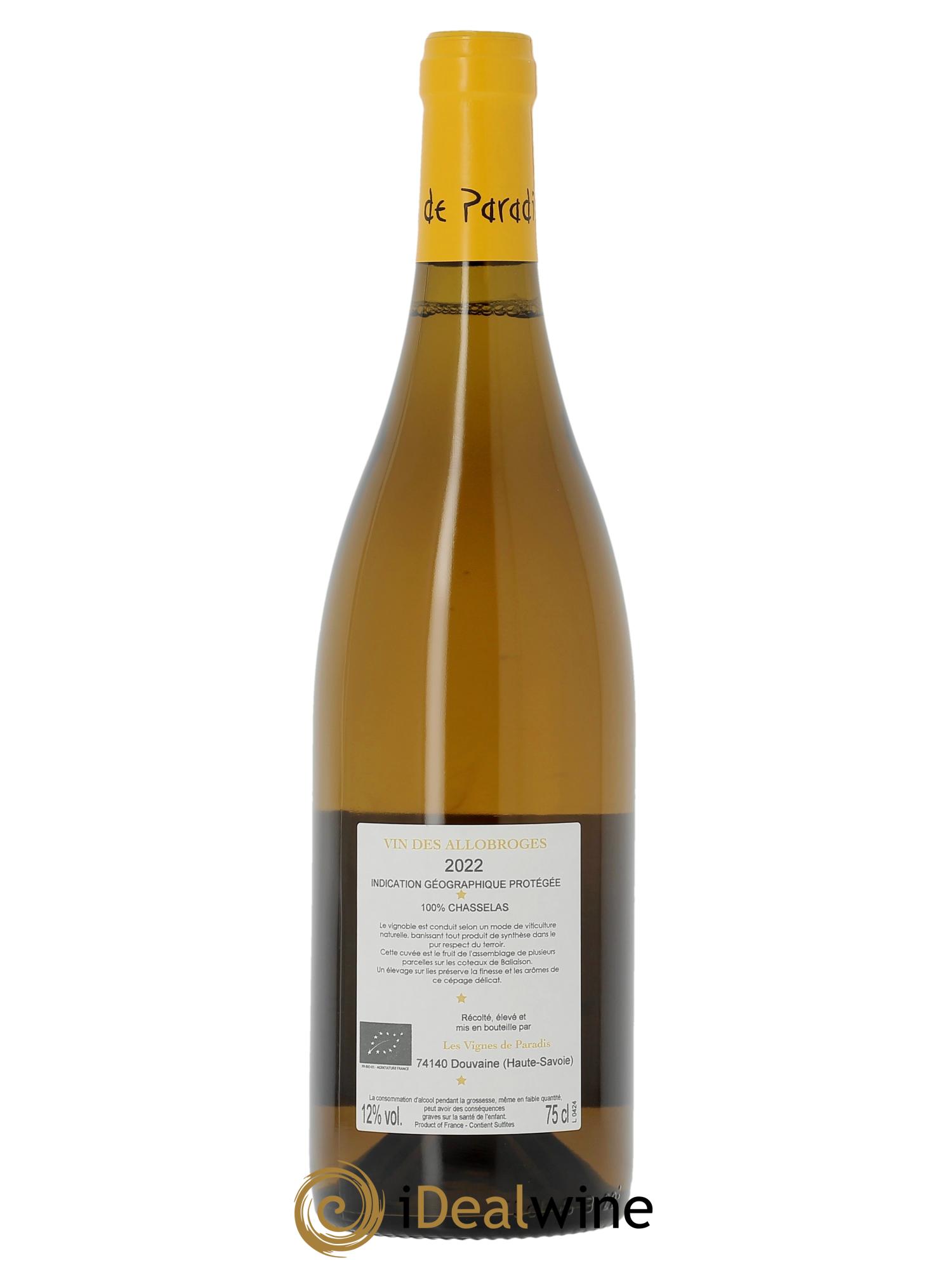 IGP Vin des Allobroges Chasselas Quintessence Les Vignes de Paradis  2022 - Lot of 1 bottle - 1