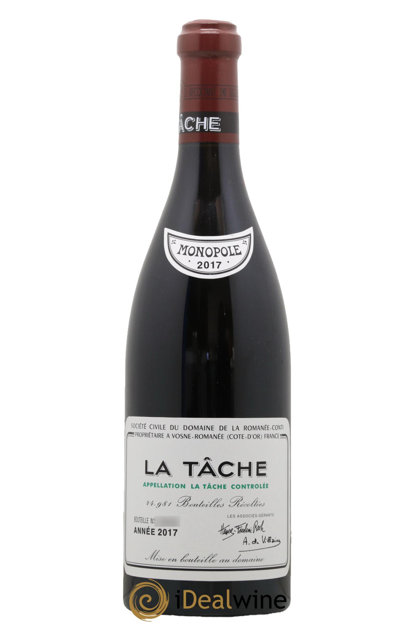 La Tâche Grand Cru Domaine de la Romanée-Conti 2017 - Lot de 1 bouteille - 0