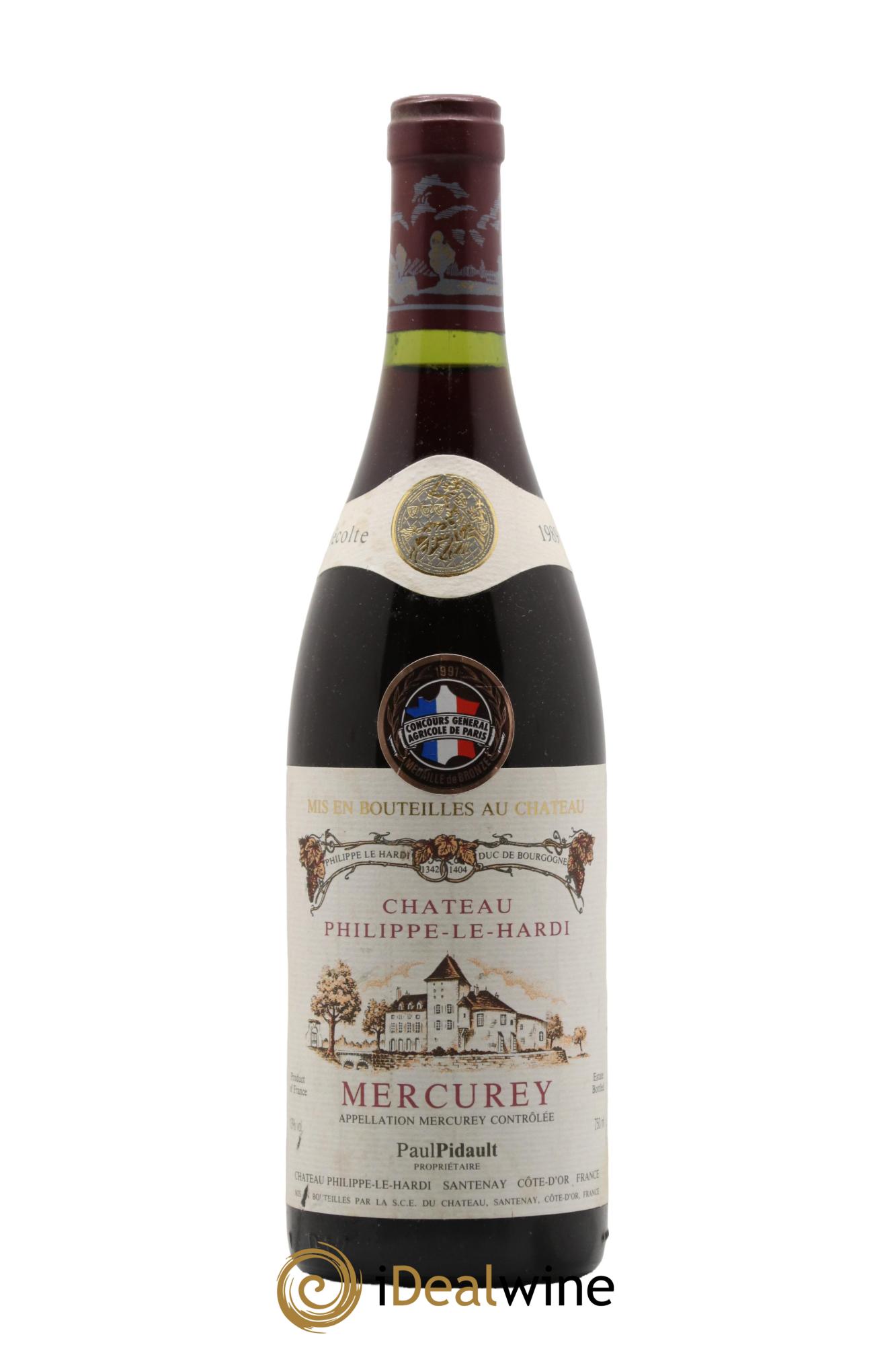 Mercurey Château Philippe Le Hardi Domaine Pidault 1989 - Lotto di 1 bottiglia - 0