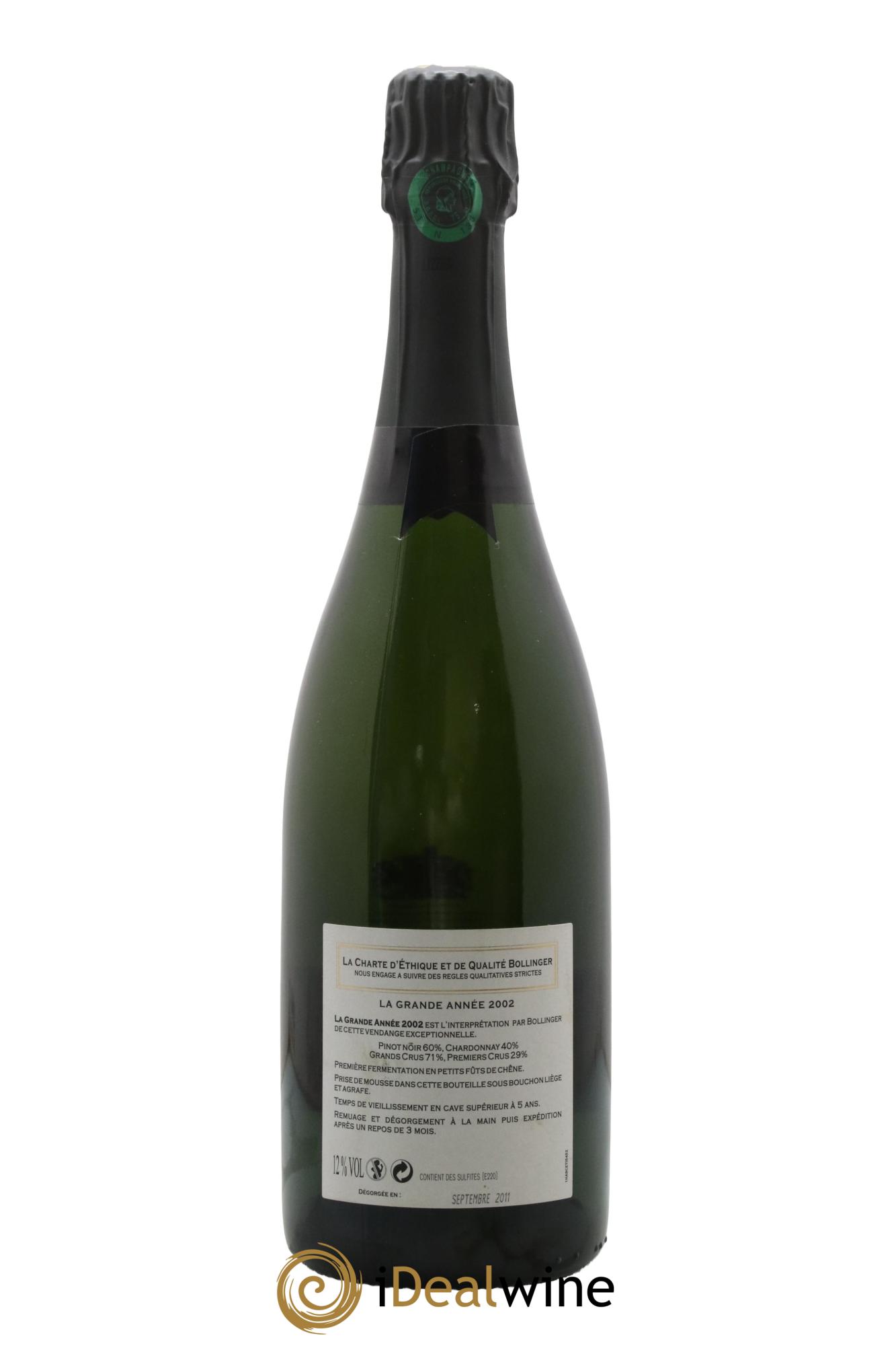 Grande Année Bollinger 2002 - Lotto di 1 bottiglia - 1