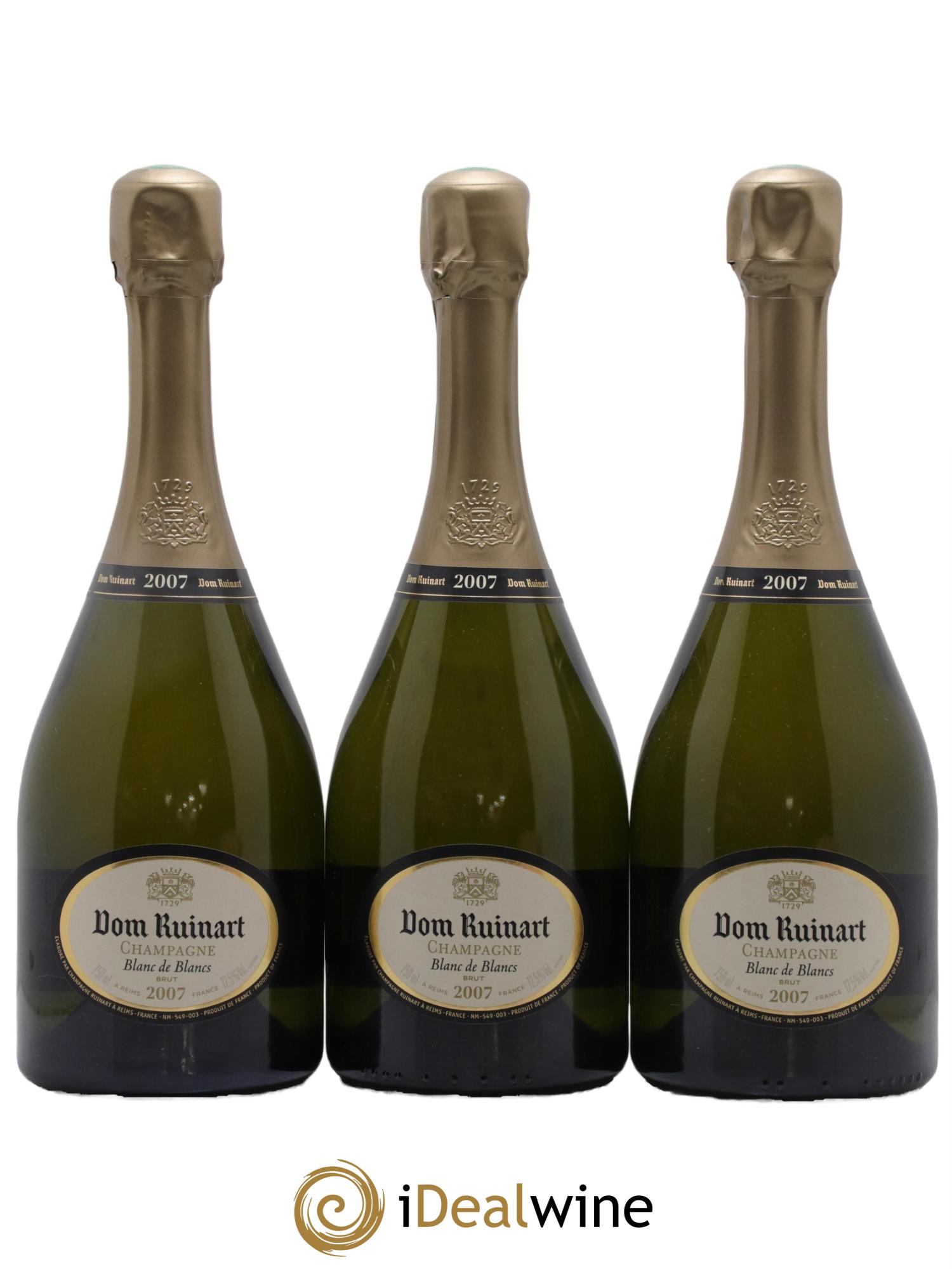 Dom Ruinart Brut Ruinart 2007 - Lot of 3 bottles - 0