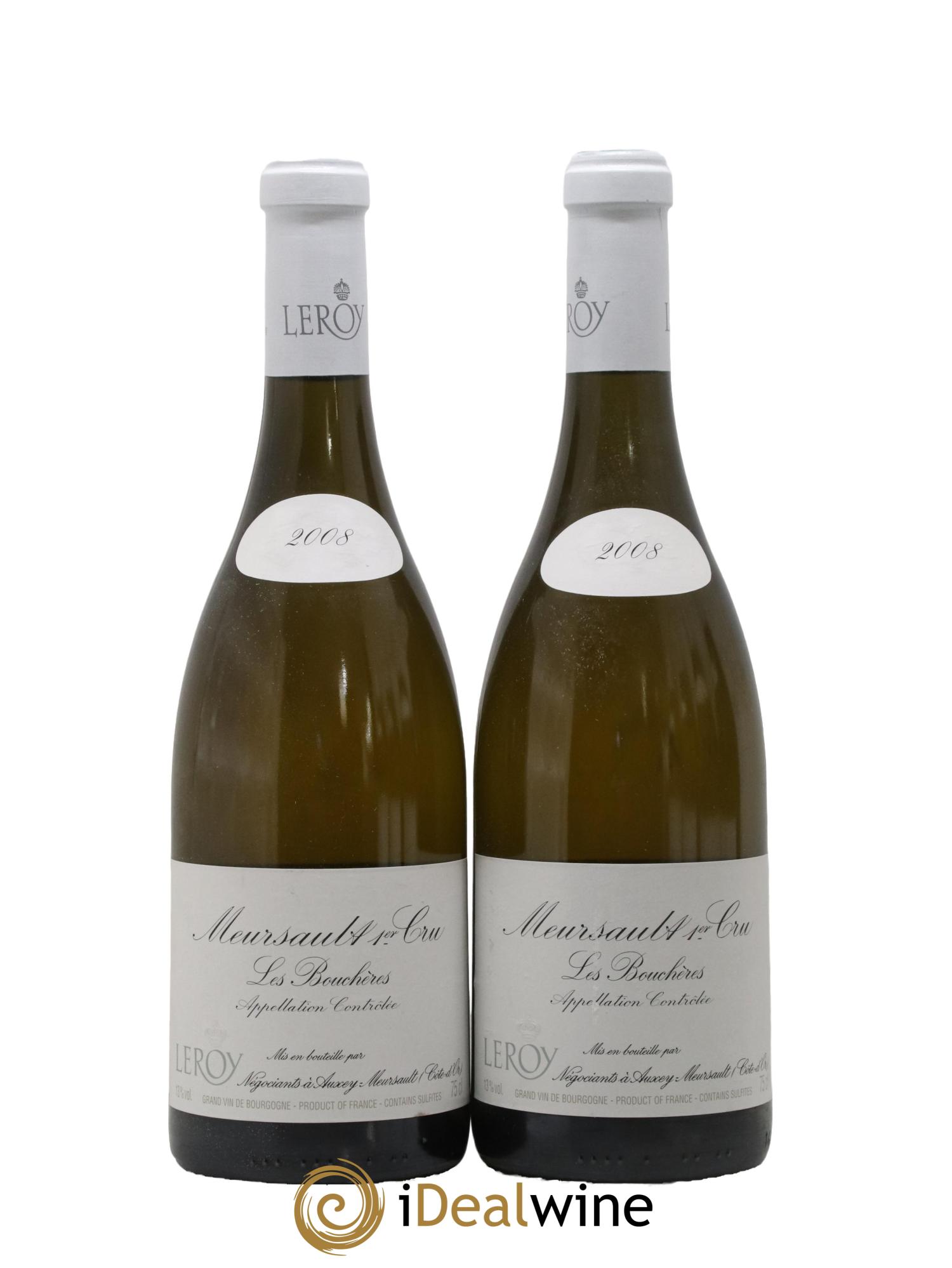 Meursault 1er Cru Les Bouchères Leroy SA 2008 - Lot de 2 bouteilles - 0