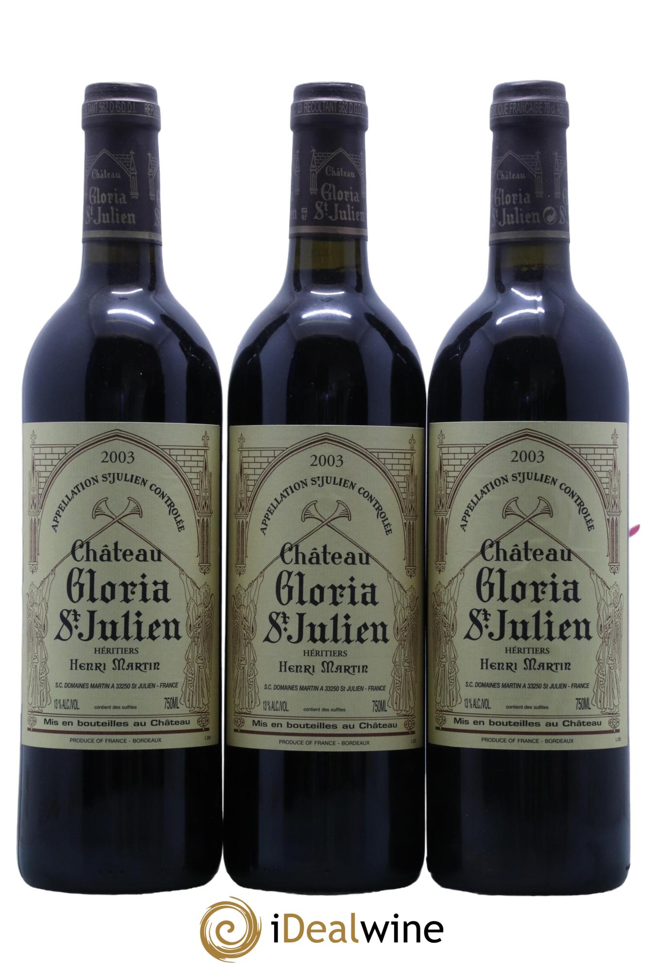 Château Gloria  2003 - Posten von 12 Flaschen - 2