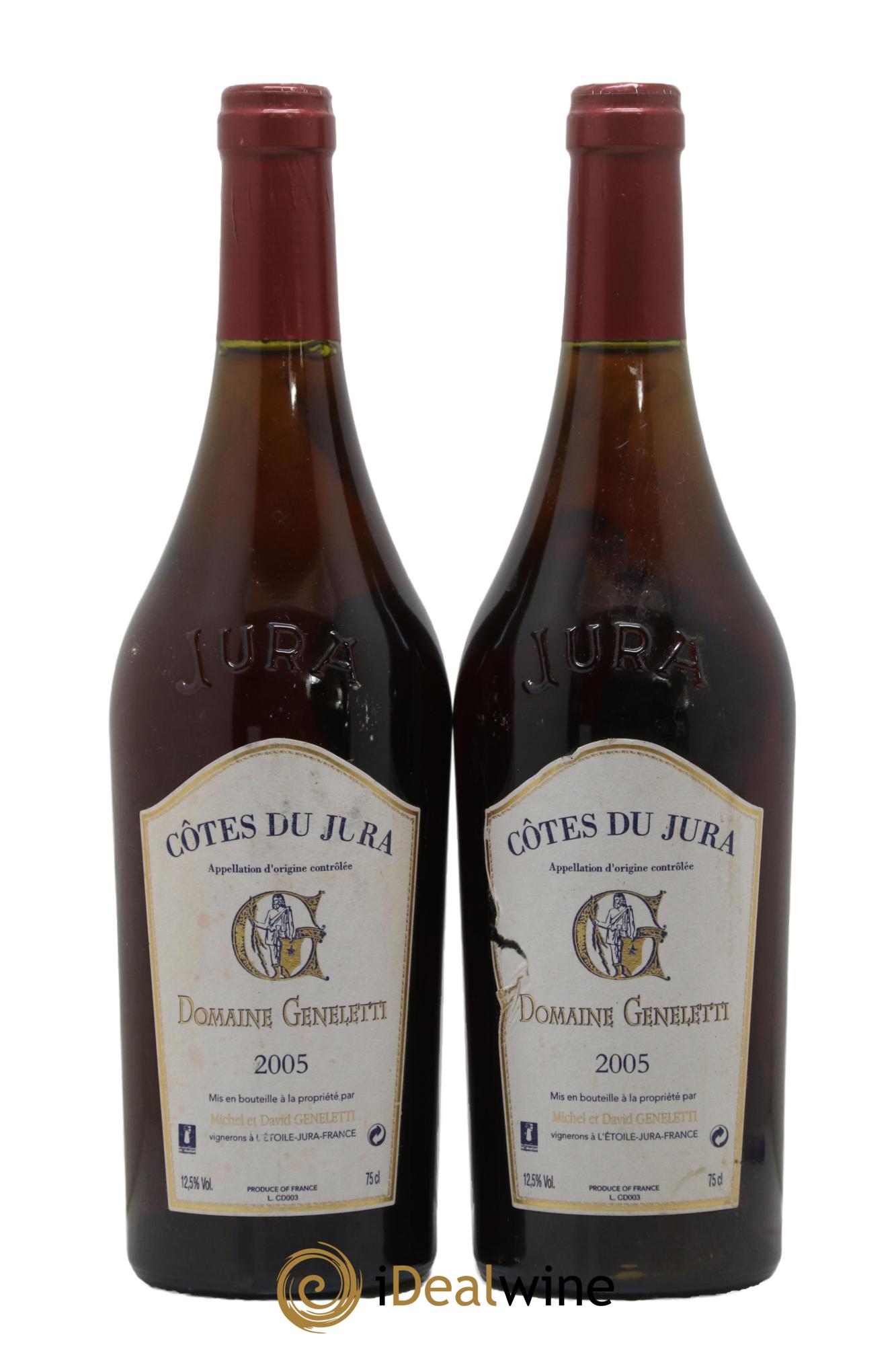 Côtes du Jura Domaine Geneletti 2005 - Lotto di 2 bottiglie - 0