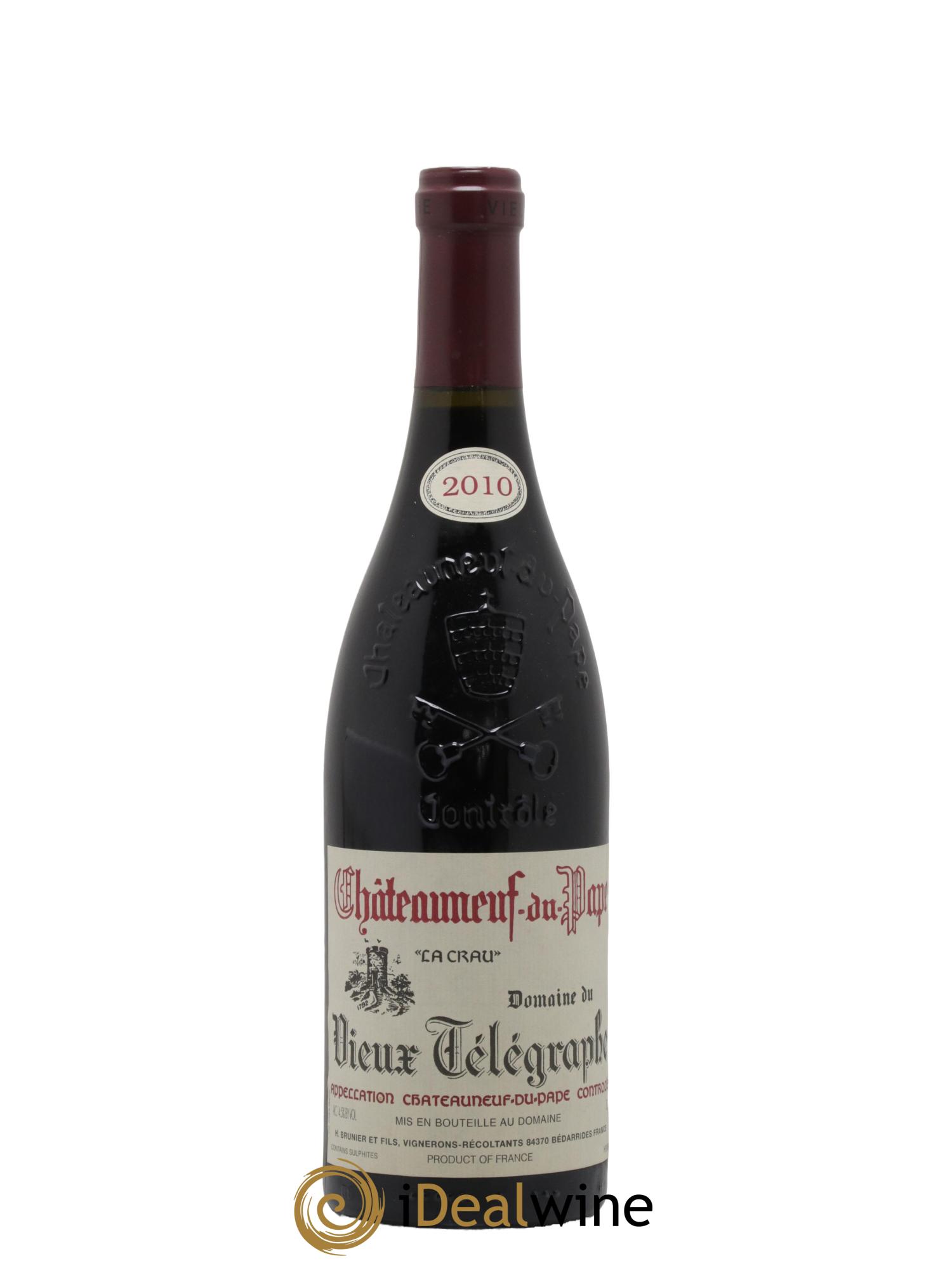 Châteauneuf-du-Pape Vieux Télégraphe (Domaine du) Vignobles Brunier 2010 - Lot of 1 bottle - 0