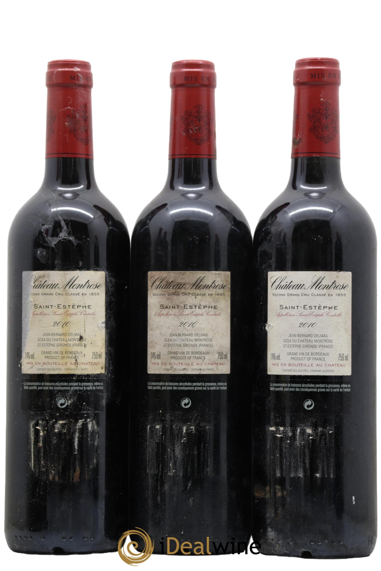 Château Montrose 2ème Grand Cru Classé 2010 - Lot of 3 bottles - 1