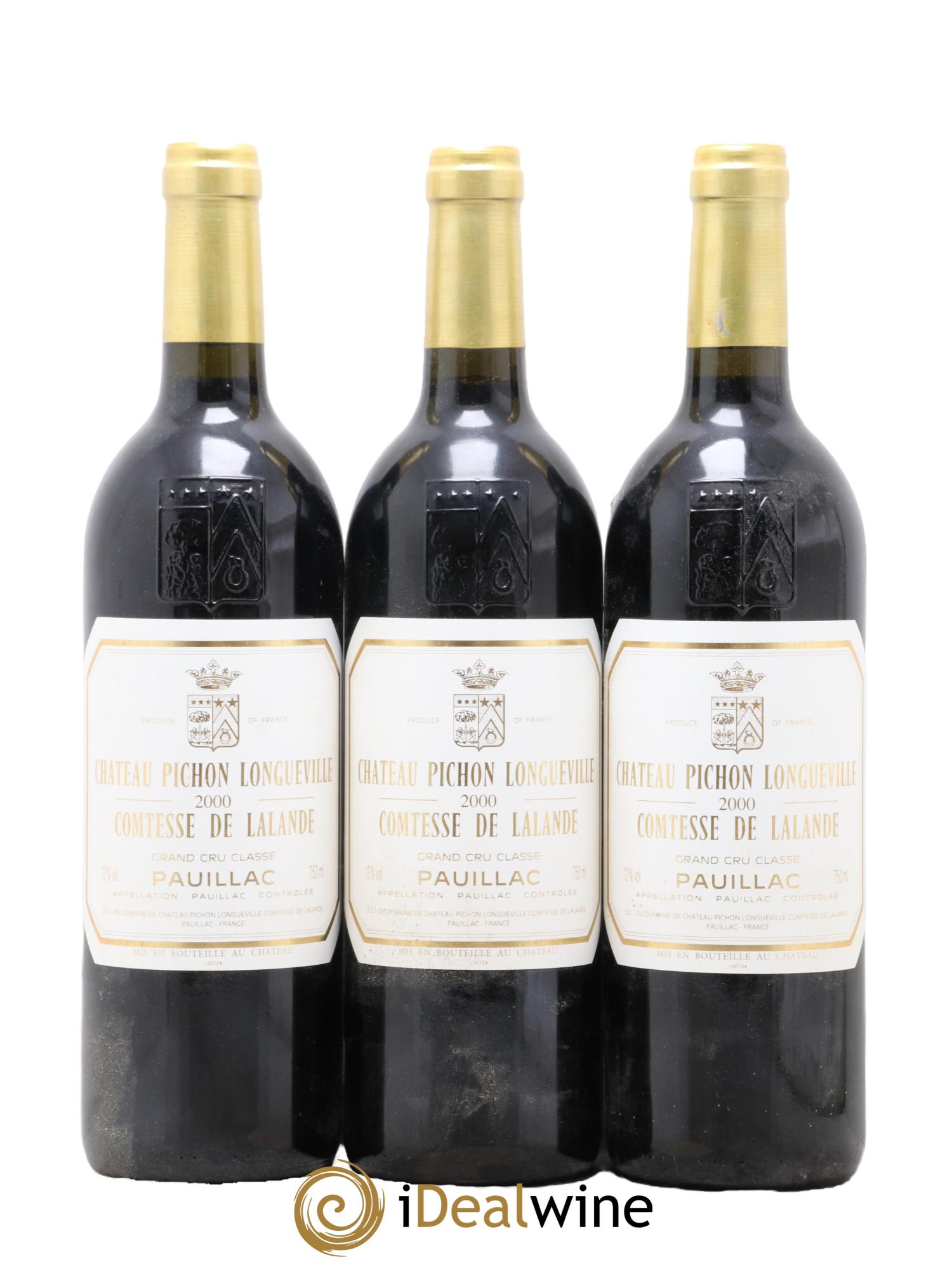 Château Pichon Longueville Comtesse de Lalande 2ème Grand Cru Classé 2000 - Lotto di 3 bottiglie - 0