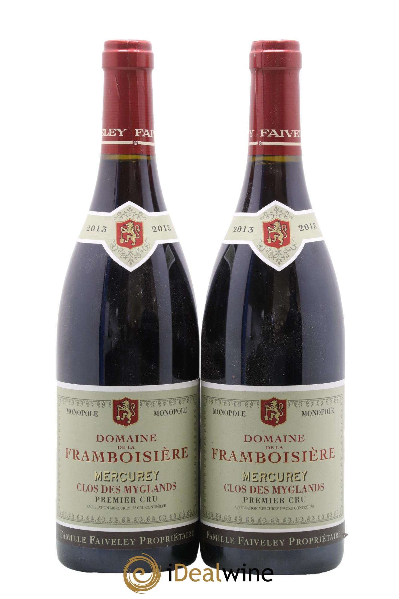 Mercurey 1er Cru Clos des Myglands Domaine de la Framboisière Faiveley 2013 - Posten von 2 Flaschen - 0