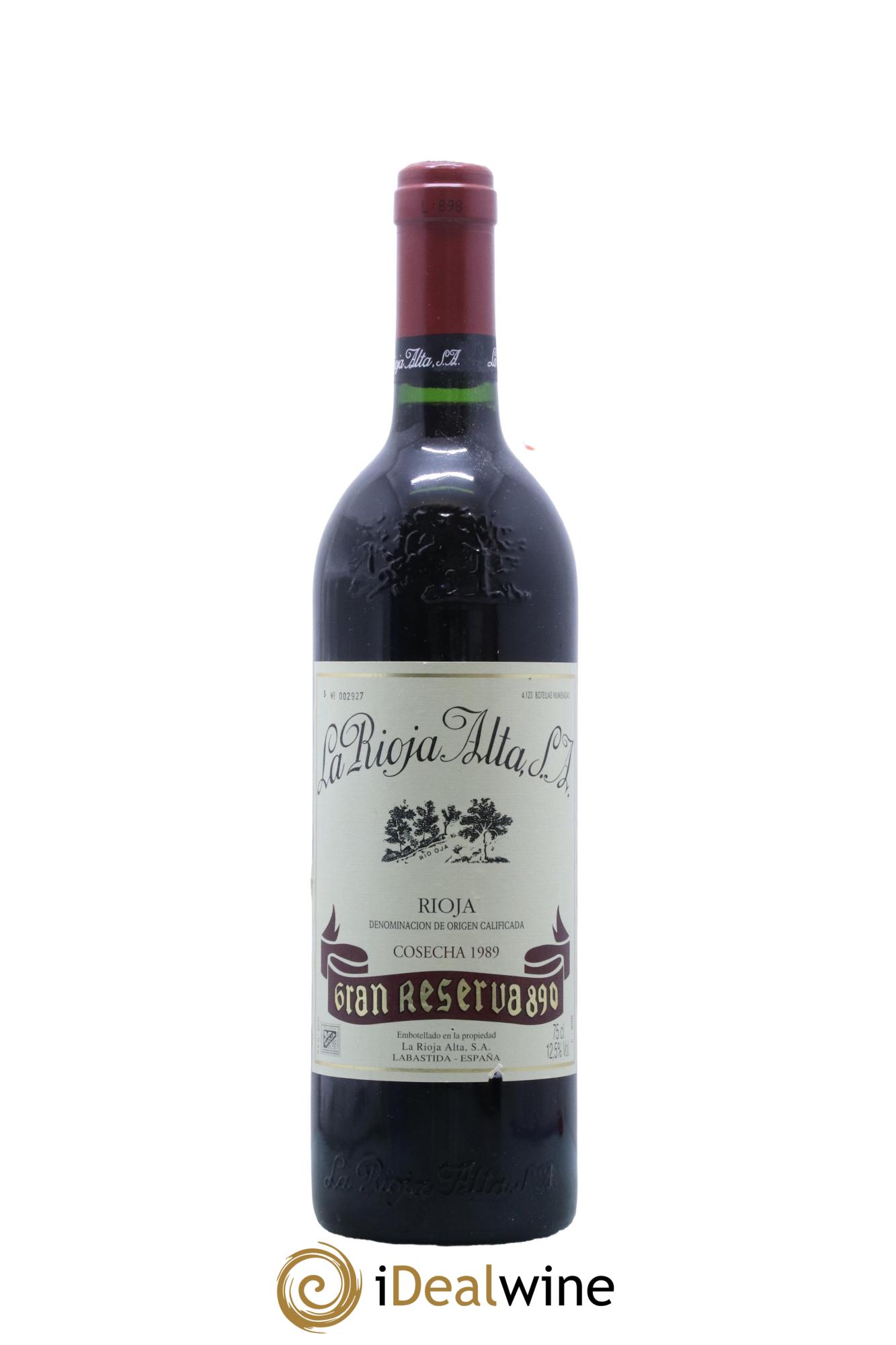 Rioja DOCa Gran Reserva 890 La Rioja Alta  1989 - Lotto di 1 bottiglia - 0