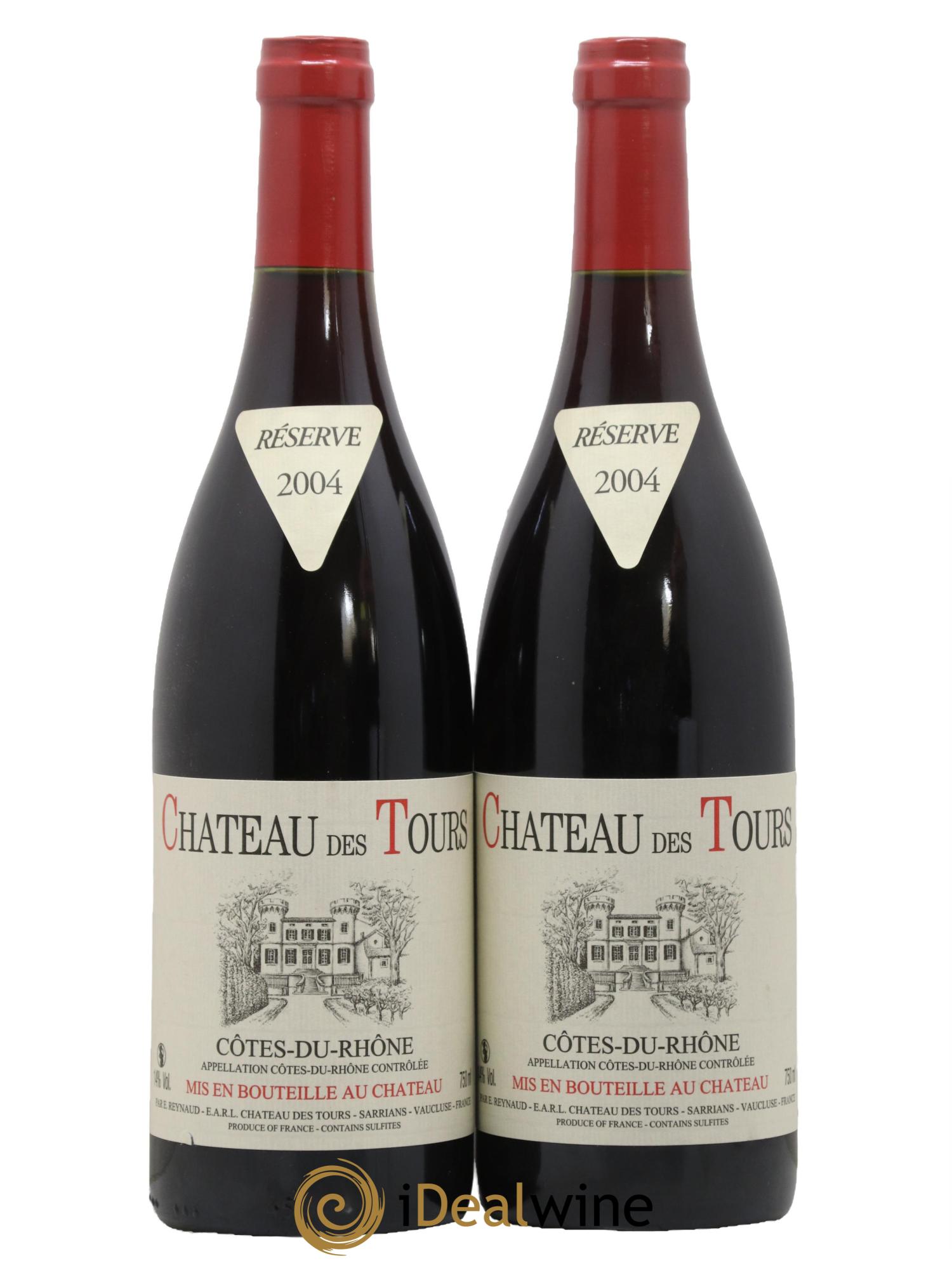 Côtes du Rhône Château des Tours Emmanuel Reynaud 2004 - Lot de 2 bouteilles - 0