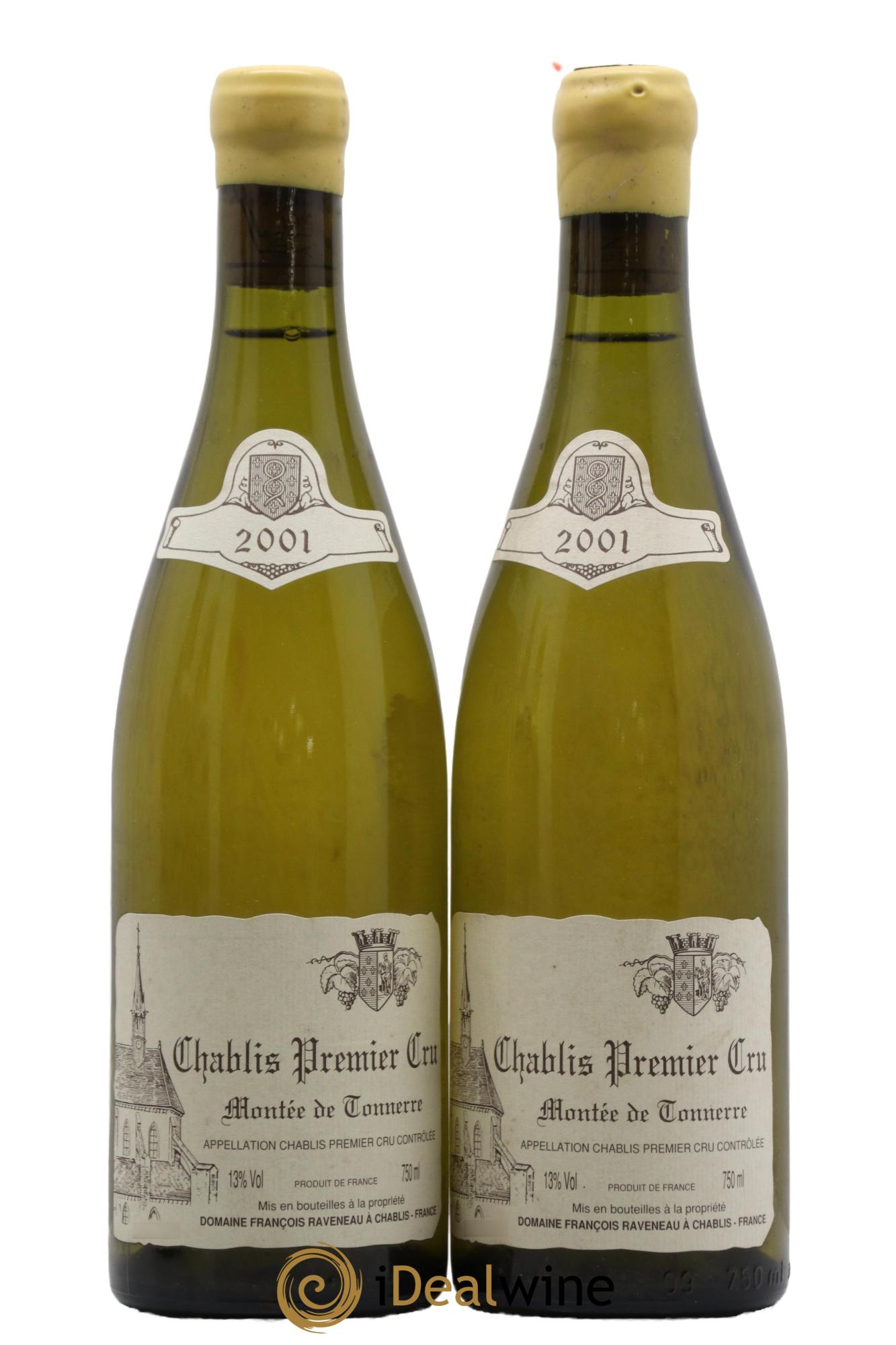 Chablis 1er Cru Montée de Tonnerre Raveneau (Domaine) 2001 - Lot of 2 bottles - 0