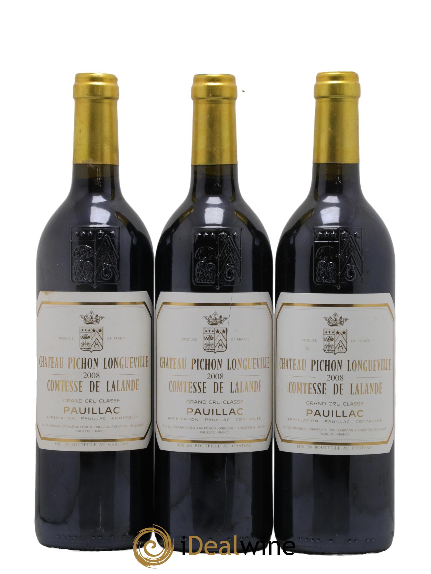 Château Pichon Longueville Comtesse de Lalande 2ème Grand Cru Classé 2008 - Lotto di 3 bottiglie - 0