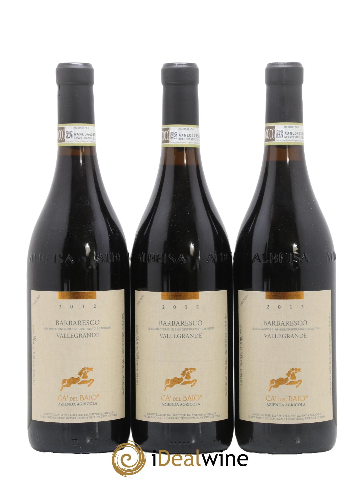 Barbaresco DOCG Vallegrande Ca' del Baio 2012 - Posten von 3 Flaschen - 0