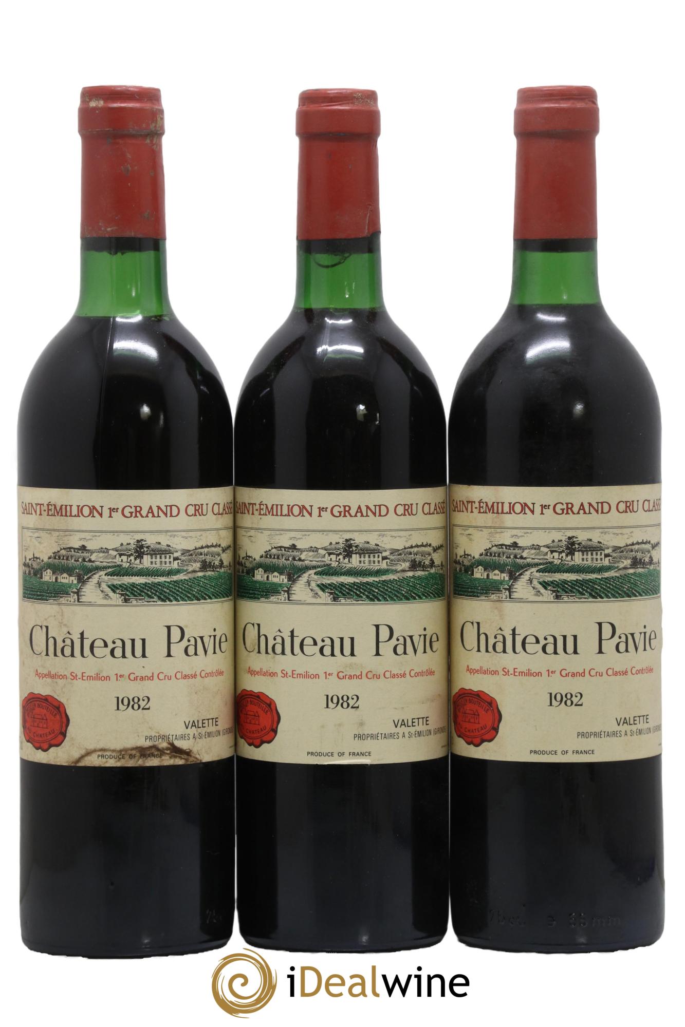 Château Pavie 1er Grand Cru Classé A  1982 - Lotto di 3 bottiglie - 0