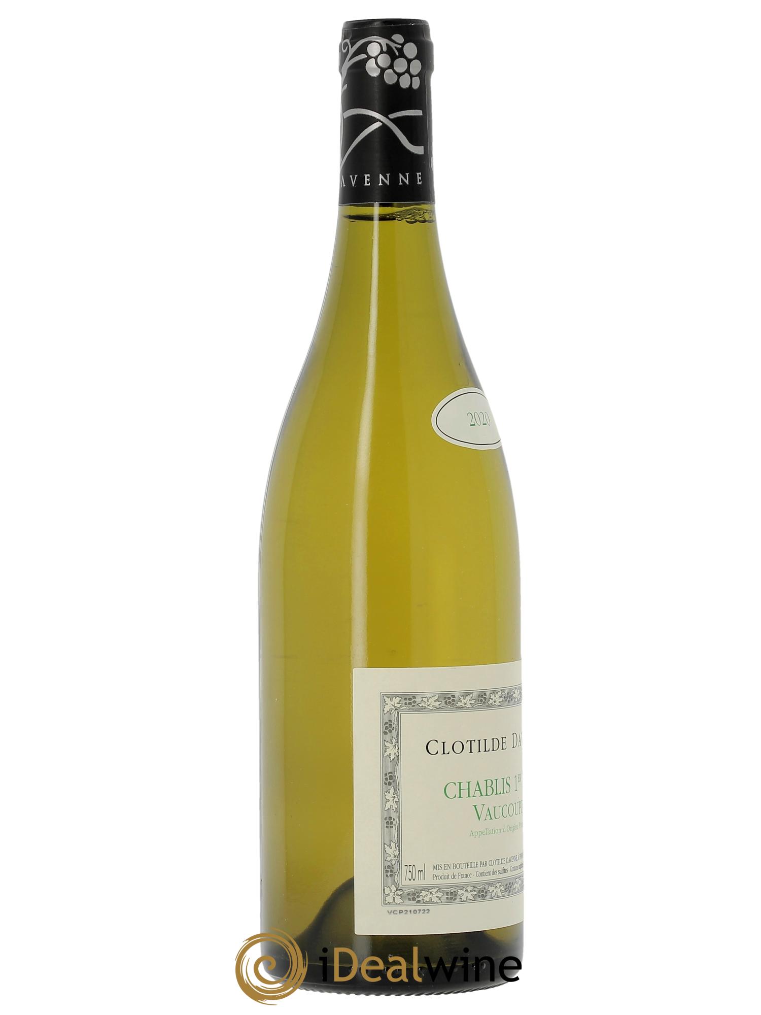 Chablis 1er Cru Vaucoupin Clotilde Davenne  2020 - Lot of 1 bottle - 2