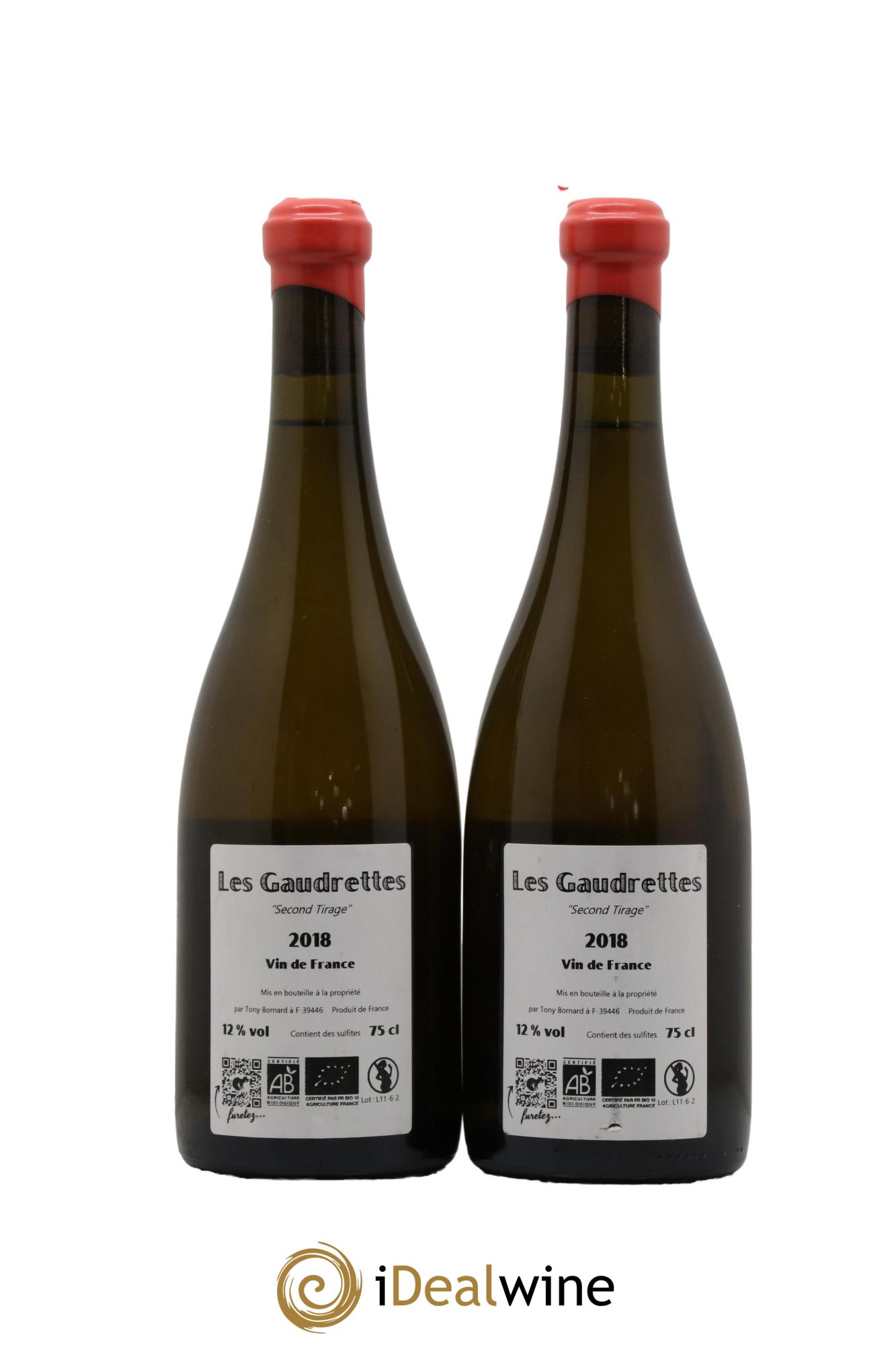 Vin de France Les Gaudrettes Second Tirage Tony Bornard 2018 - Lot of 2 bottles - 1