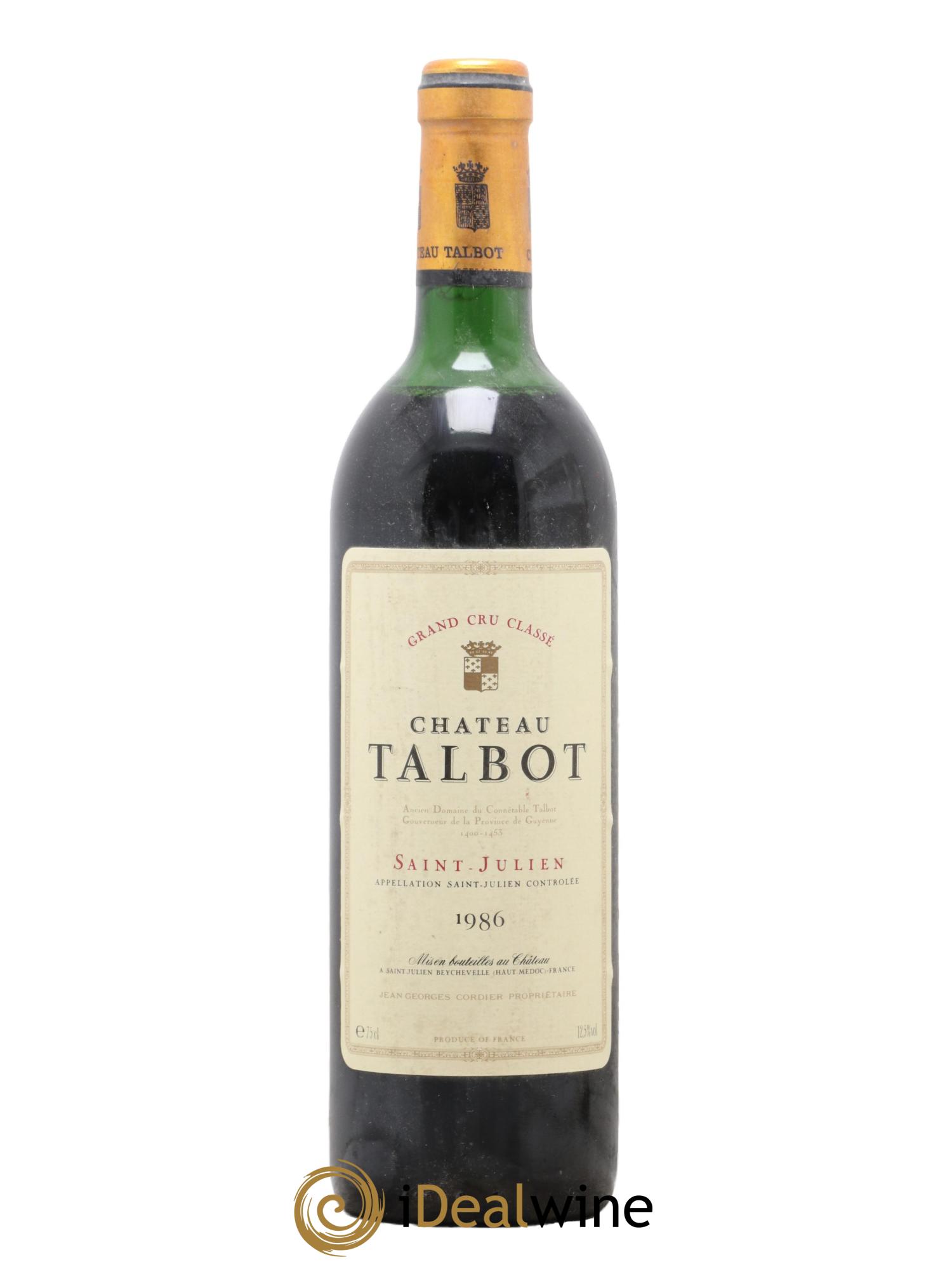 Château Talbot 4ème Grand Cru Classé 1986 - Posten von 1 Flasche - 0