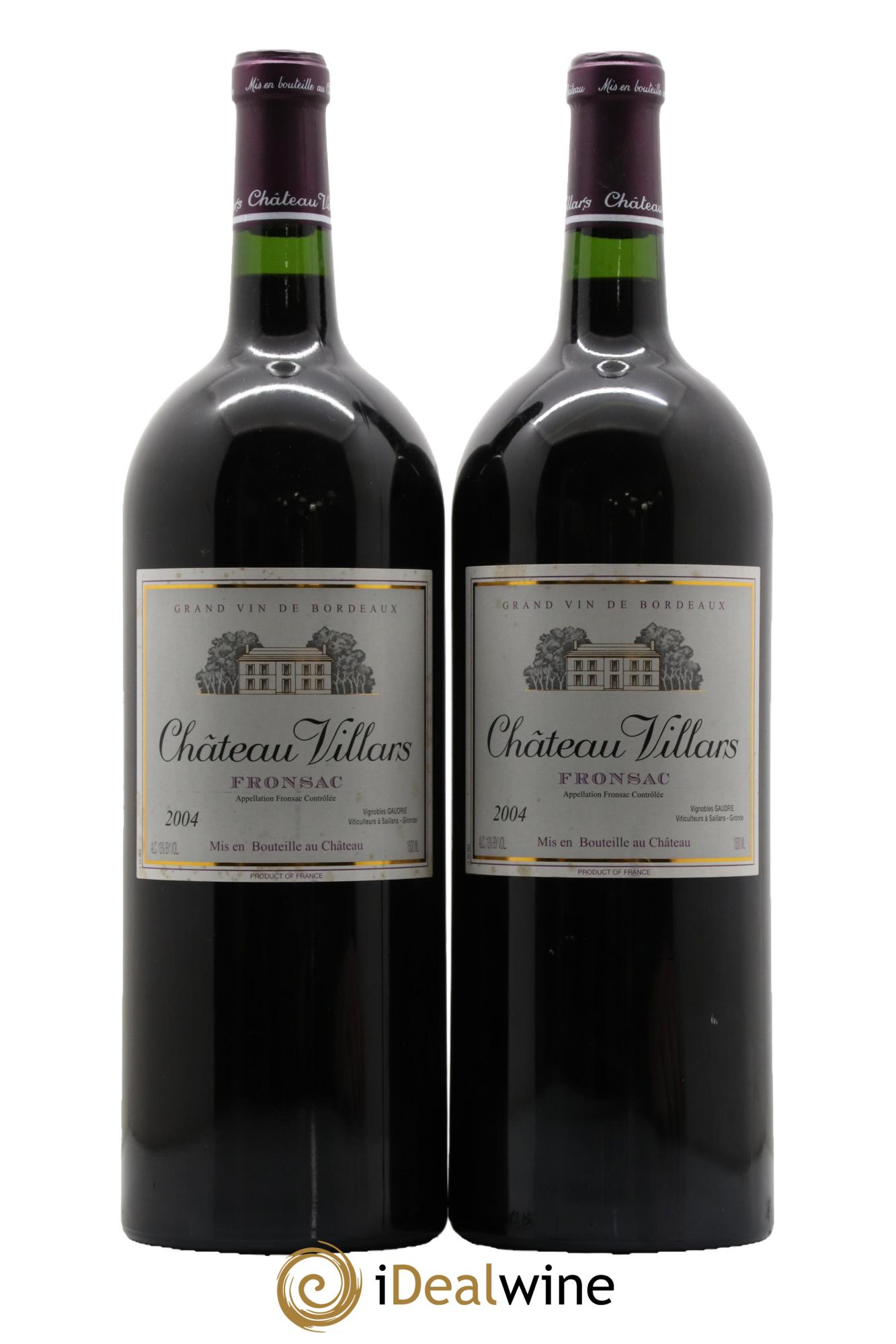 Fronsac Château Villars 2004 - Lot of 2 magnums - 0