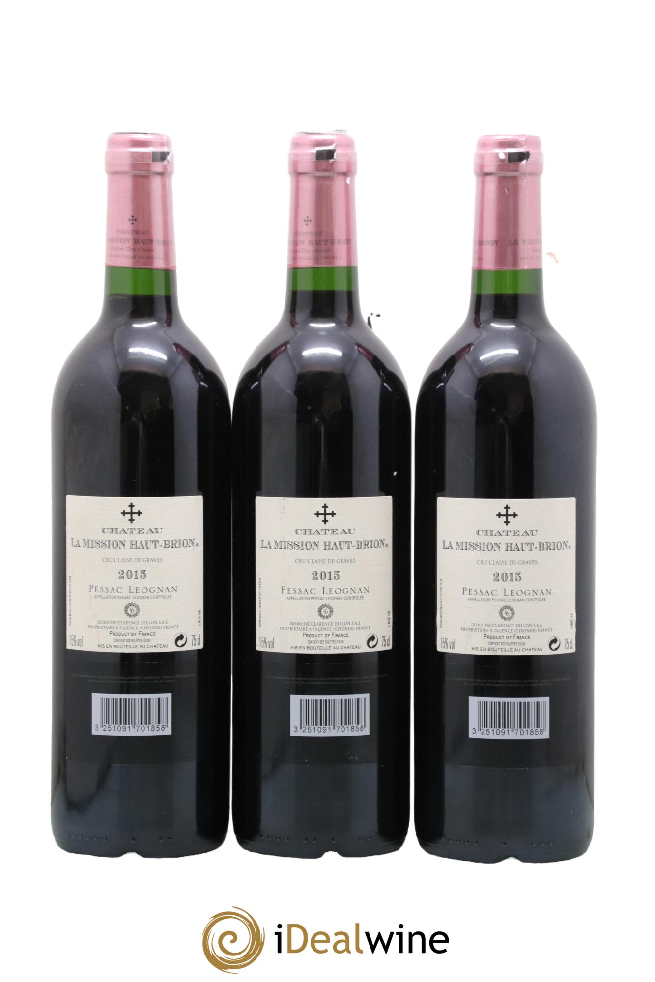 Château la Mission Haut-Brion Cru Classé de Graves 2015 - Posten von 6 Flaschen - 4