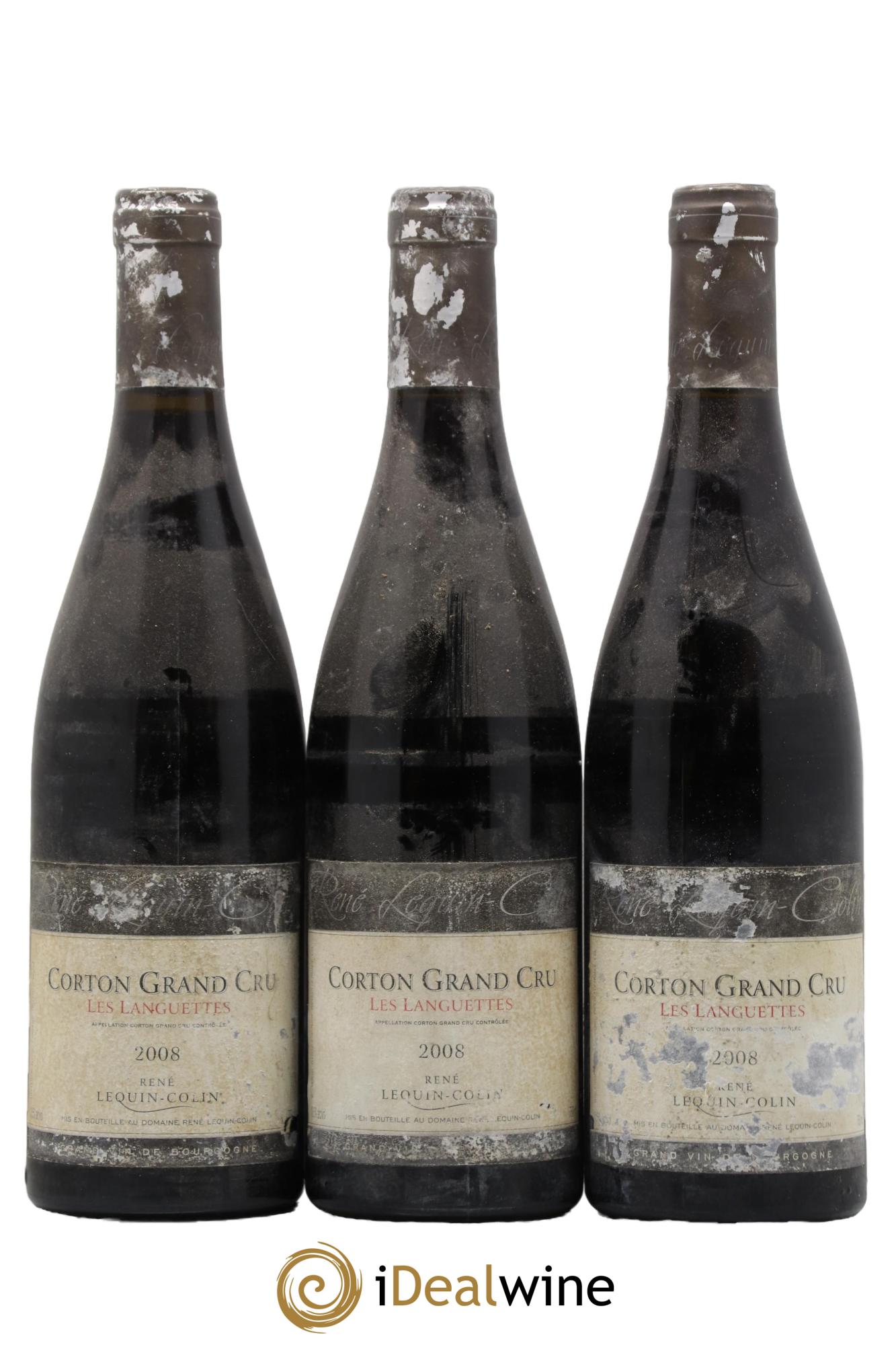 Corton Grand Cru Les Languettes René Lequin-Colin 2008 - Lot of 3 bottles - 0