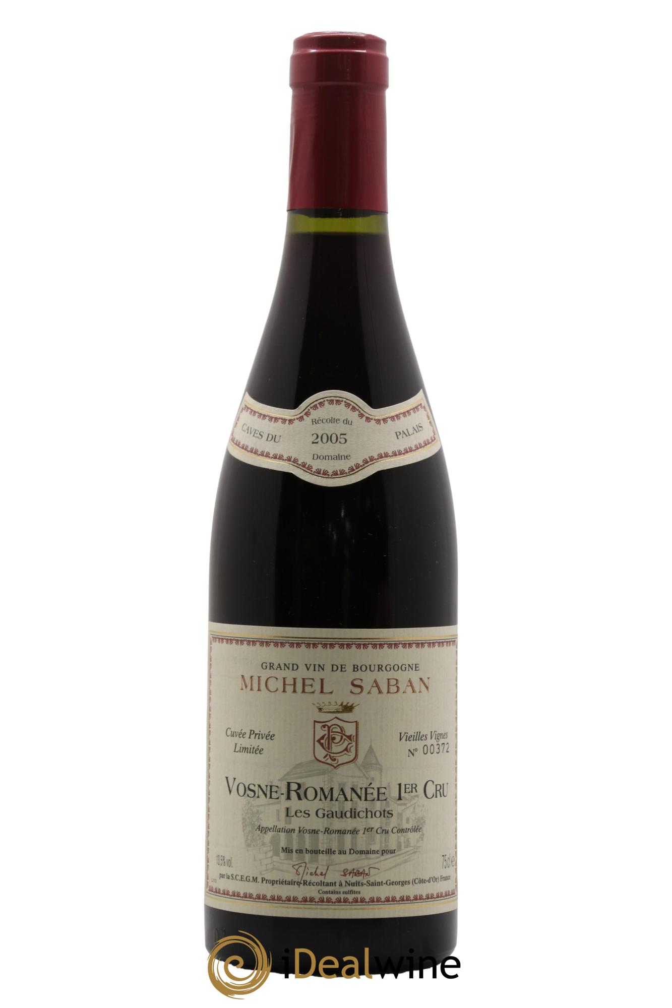 Vosne-Romanée 1er Cru Les Gaudichots Vieilles Vignes Michel Saban 2005 - Lot de 1 bouteille - 0