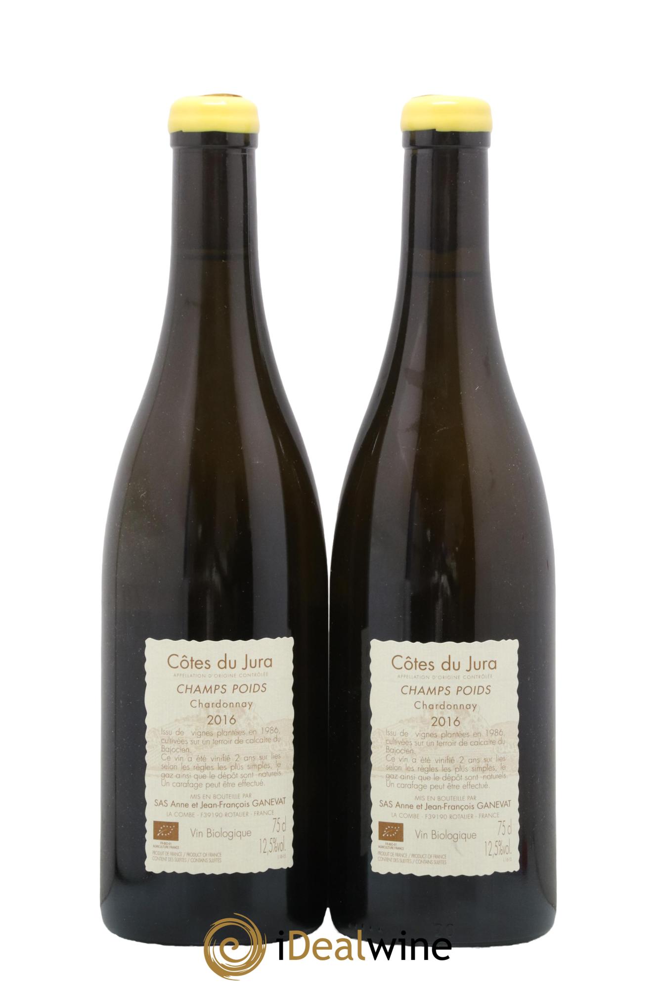 Côtes du Jura Champs Poids Anne et Jean François Ganevat 2016 - Lot of 2 bottles - 1