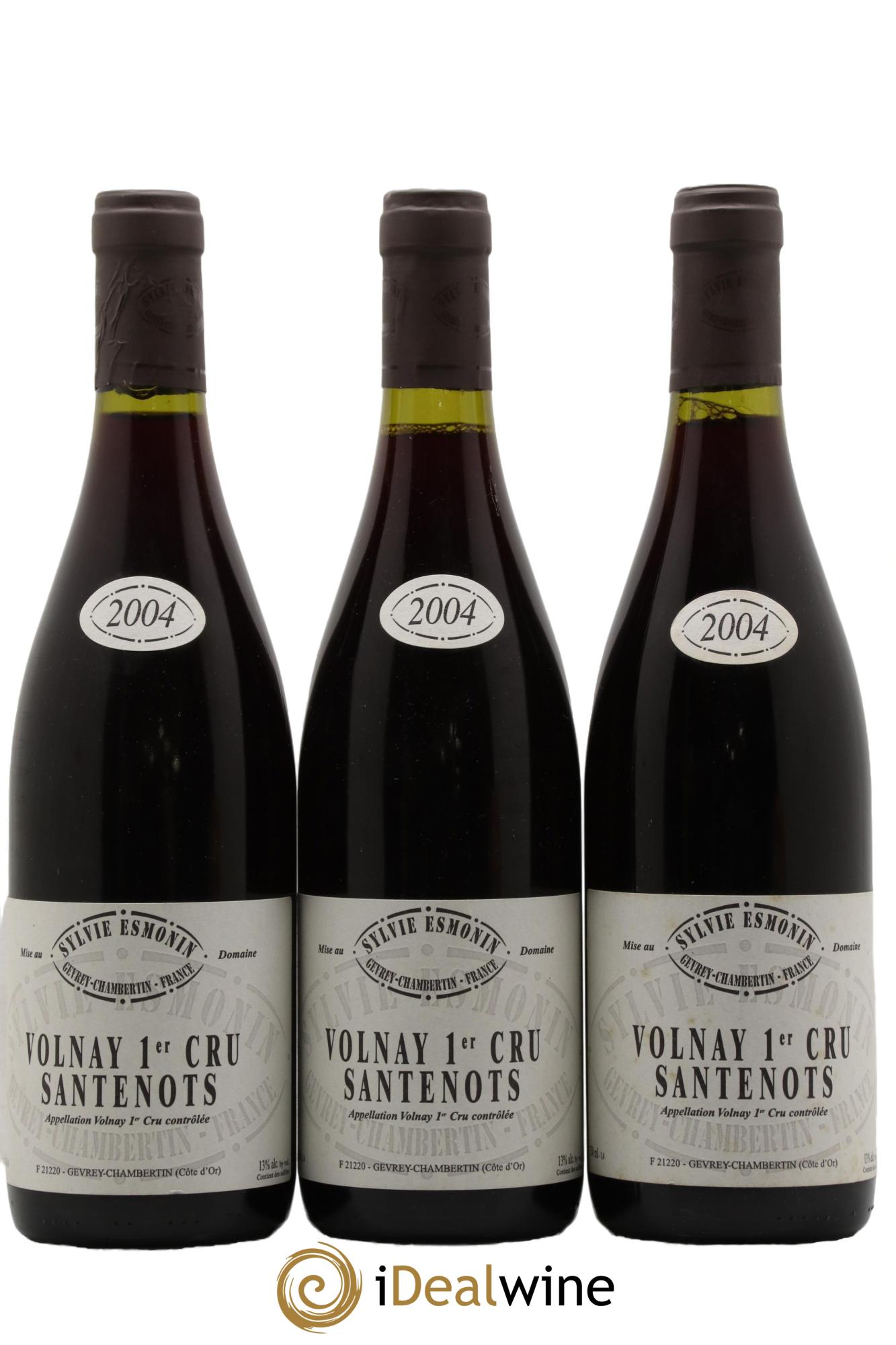 Volnay 1er Cru Santenots Sylvie Esmonin  2004 - Lot de 3 bouteilles - 0