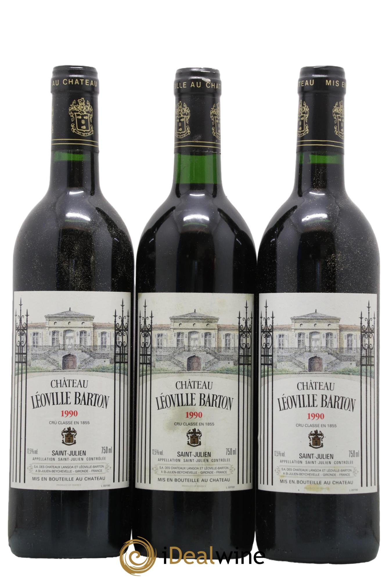 Château Léoville Barton 2ème Grand Cru Classé 1990 - Posten von 3 Flaschen - 0