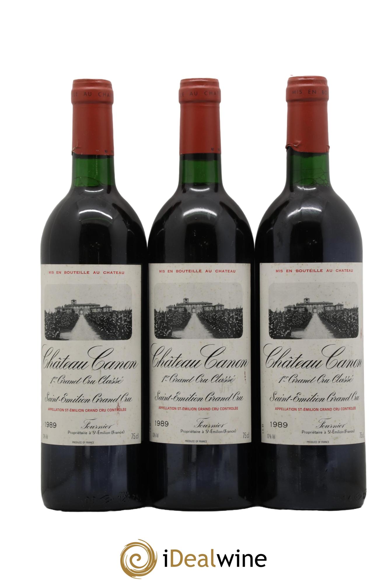 Château Canon 1er Grand Cru Classé B  1989 - Posten von 3 Flaschen - 0