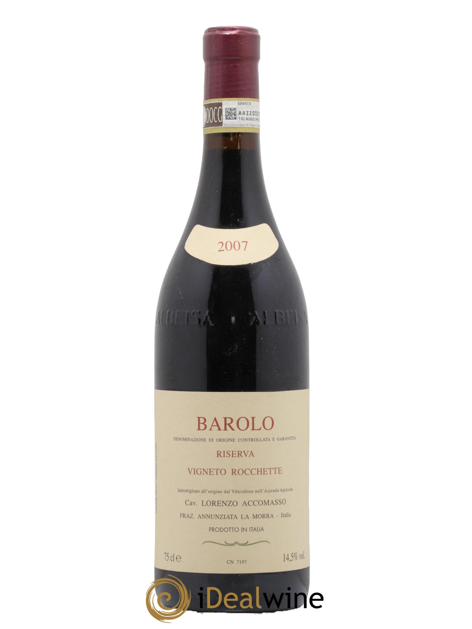 Barolo DOCG DOCG Riserva Vigneto Rocchette Accomasso 2007 - Posten von 1 Flasche - 0